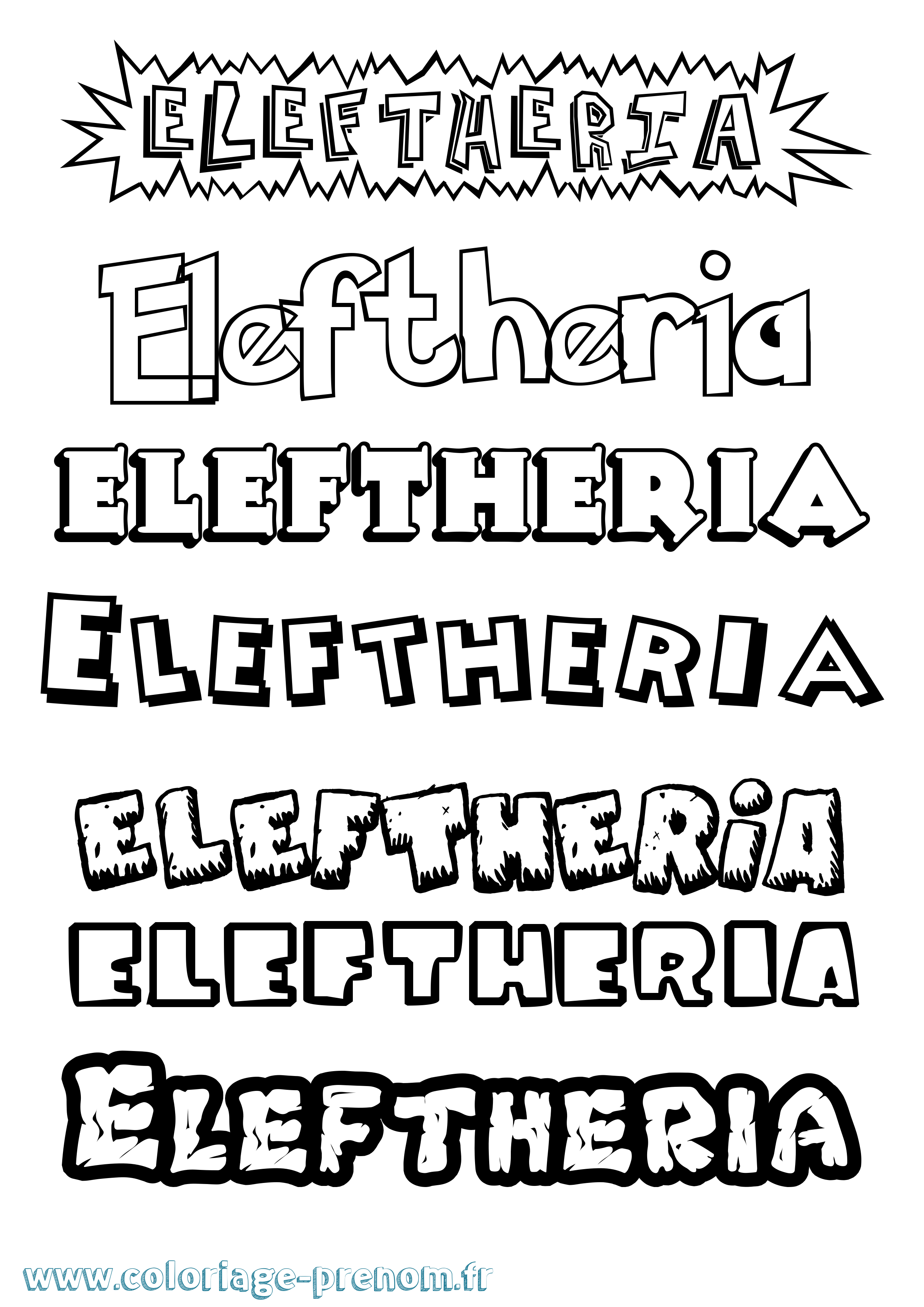 Coloriage Eleftheria Dessin Animé Coloriage prénom Eleftheria Dessin Animé