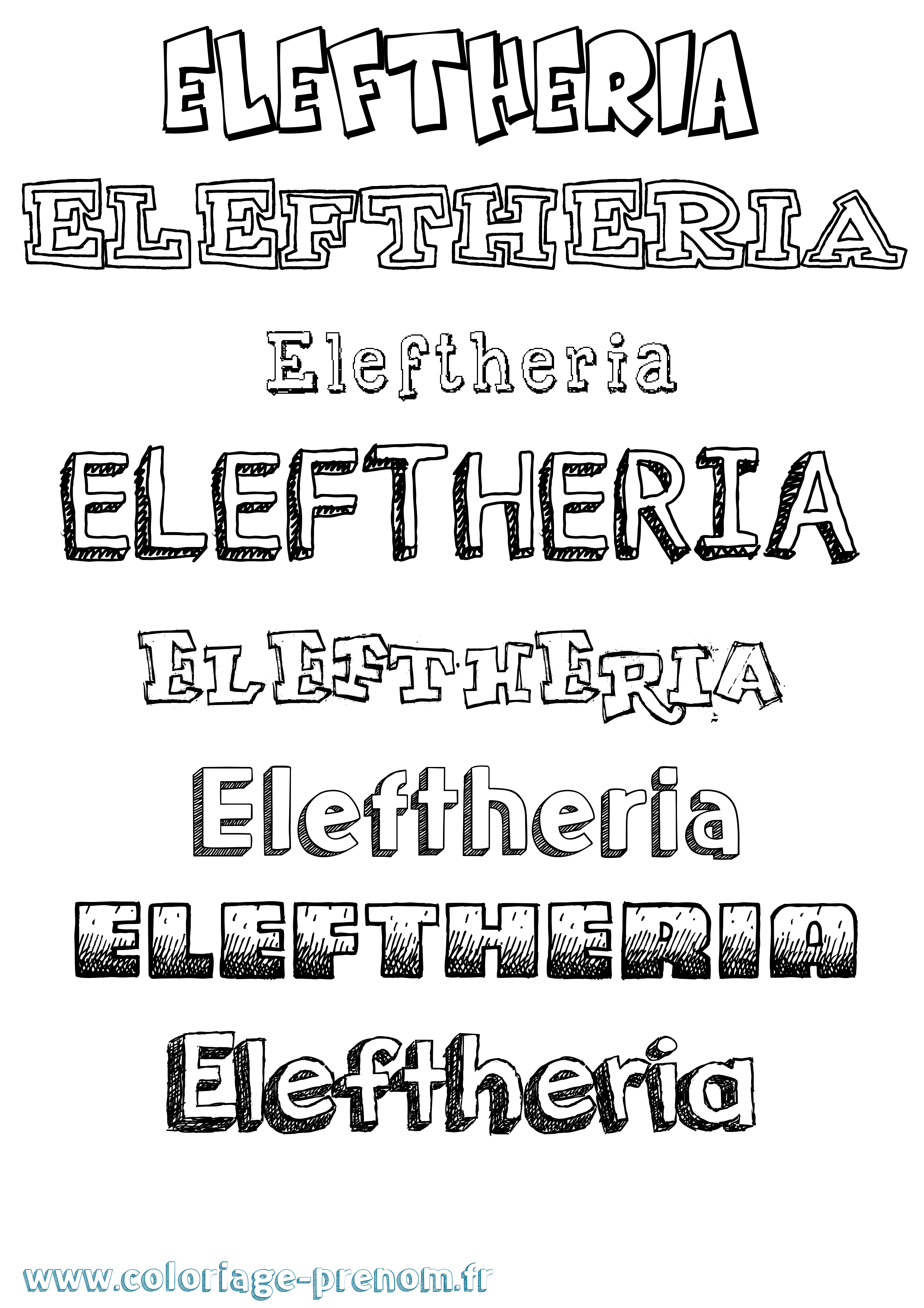 Coloriage Eleftheria Dessiné Coloriage prénom Eleftheria Dessiné