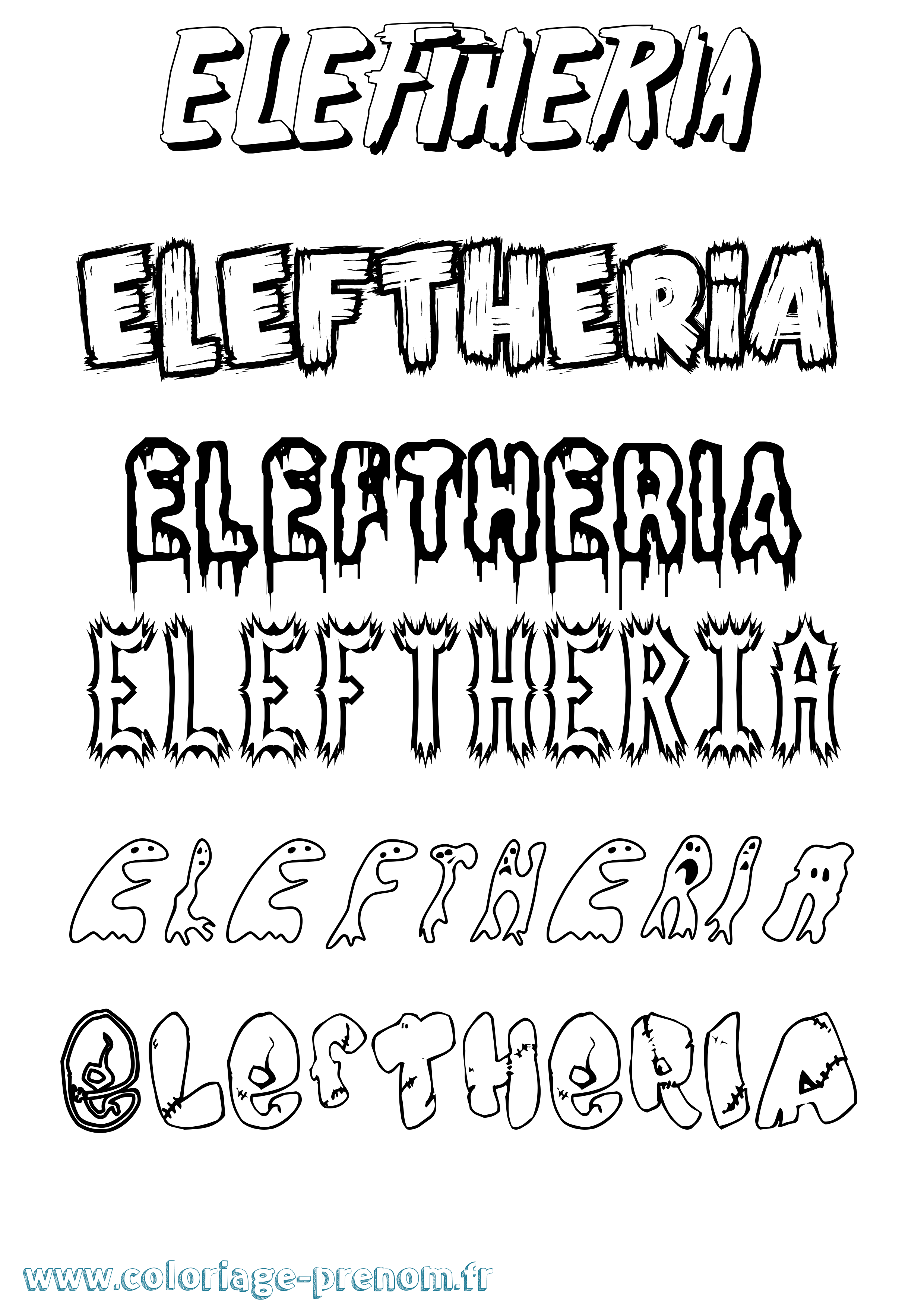 Coloriage Eleftheria Frisson Coloriage prénom Eleftheria Frisson