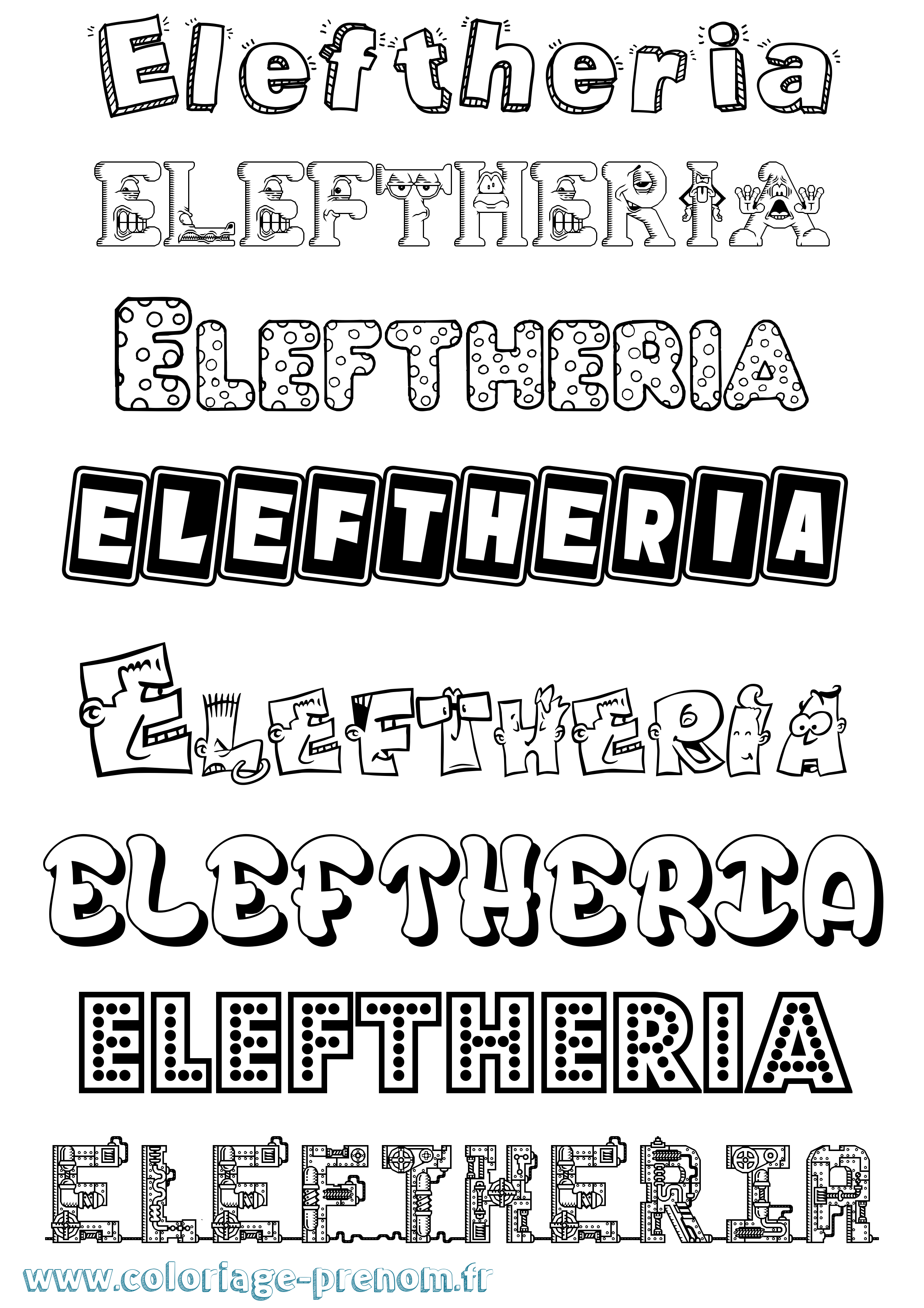 Coloriage Eleftheria Fun Coloriage prénom Eleftheria Fun