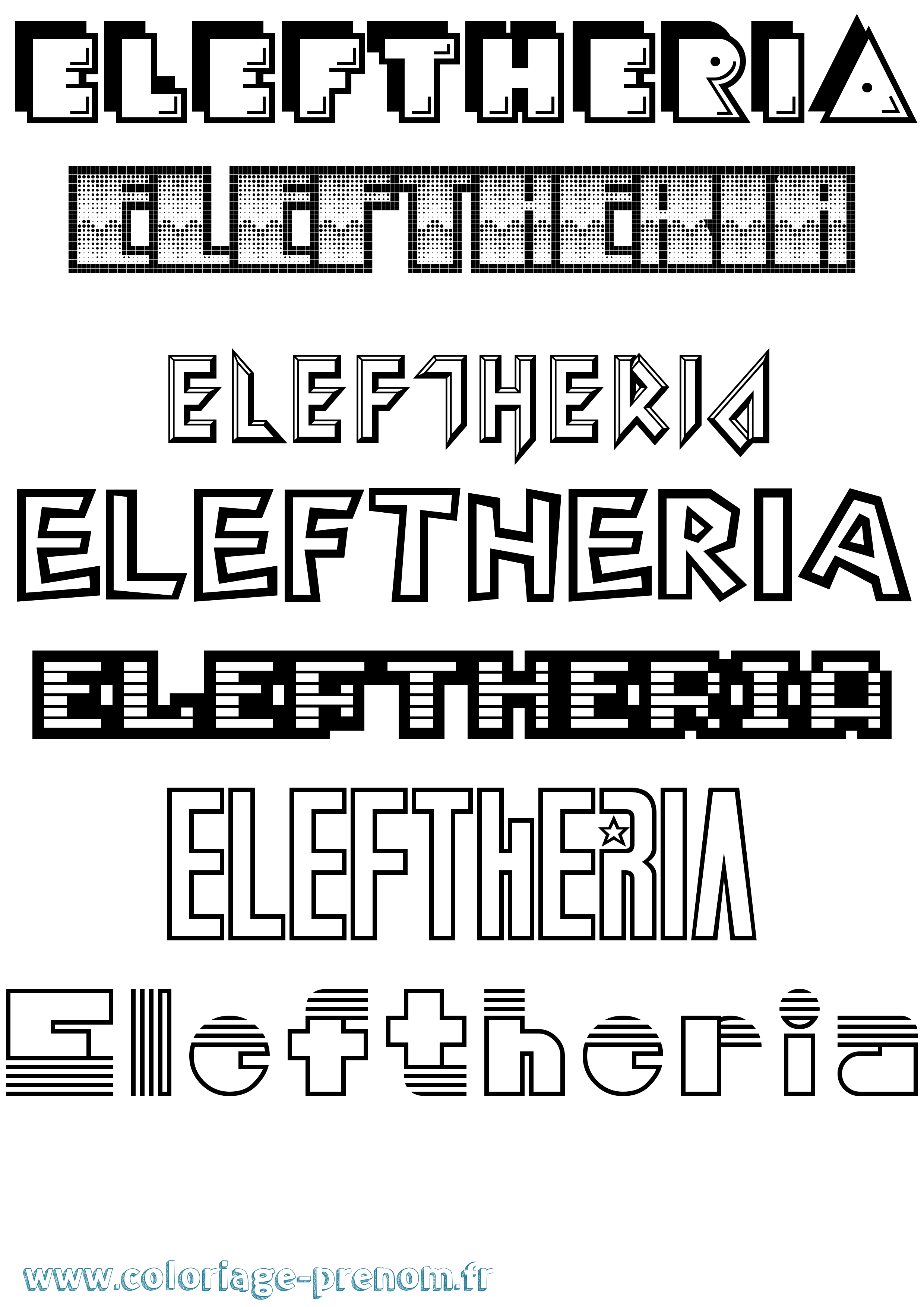 Coloriage Eleftheria Jeux Vidéos Coloriage prénom Eleftheria Jeux Vidéos