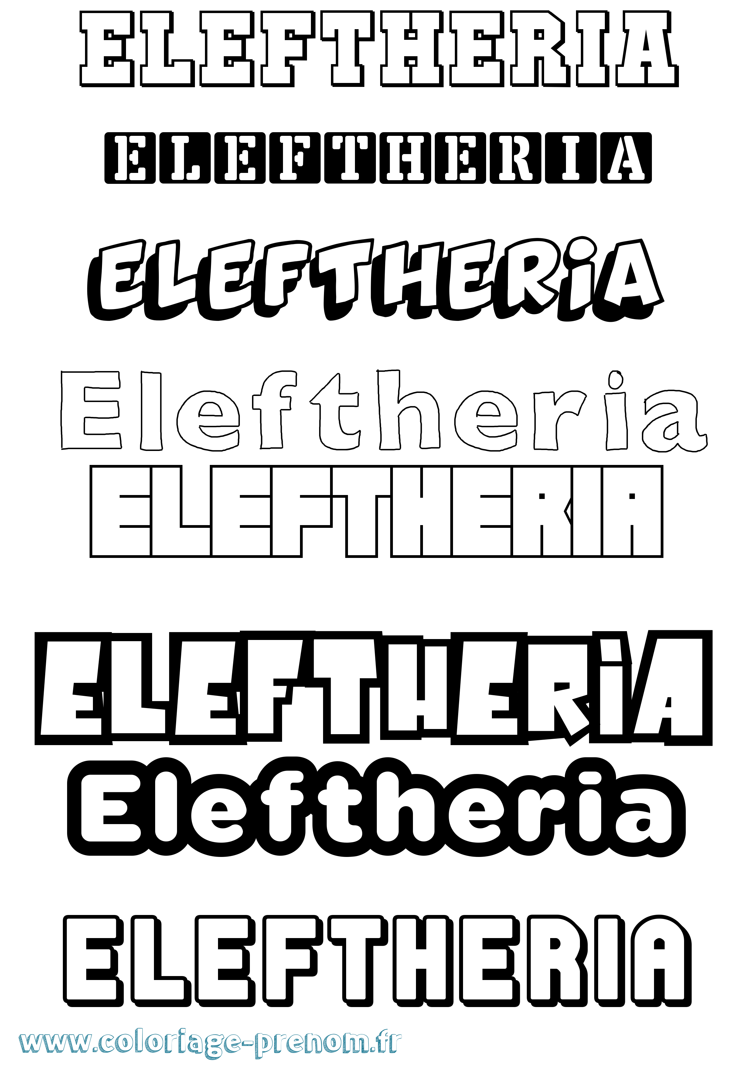 Coloriage Eleftheria Simple Coloriage prénom Eleftheria Simple