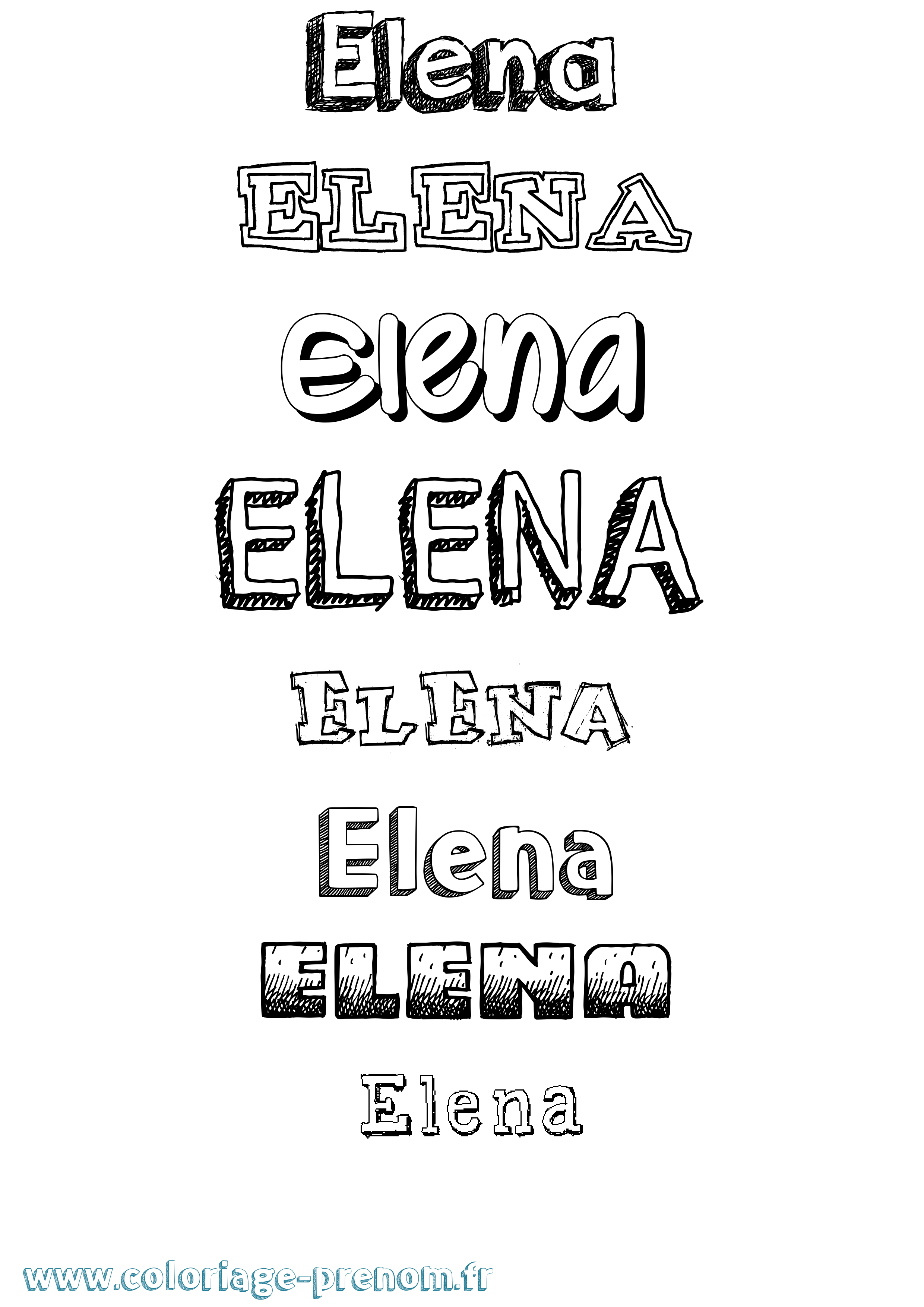Coloriage prénom Elena Dessiné
