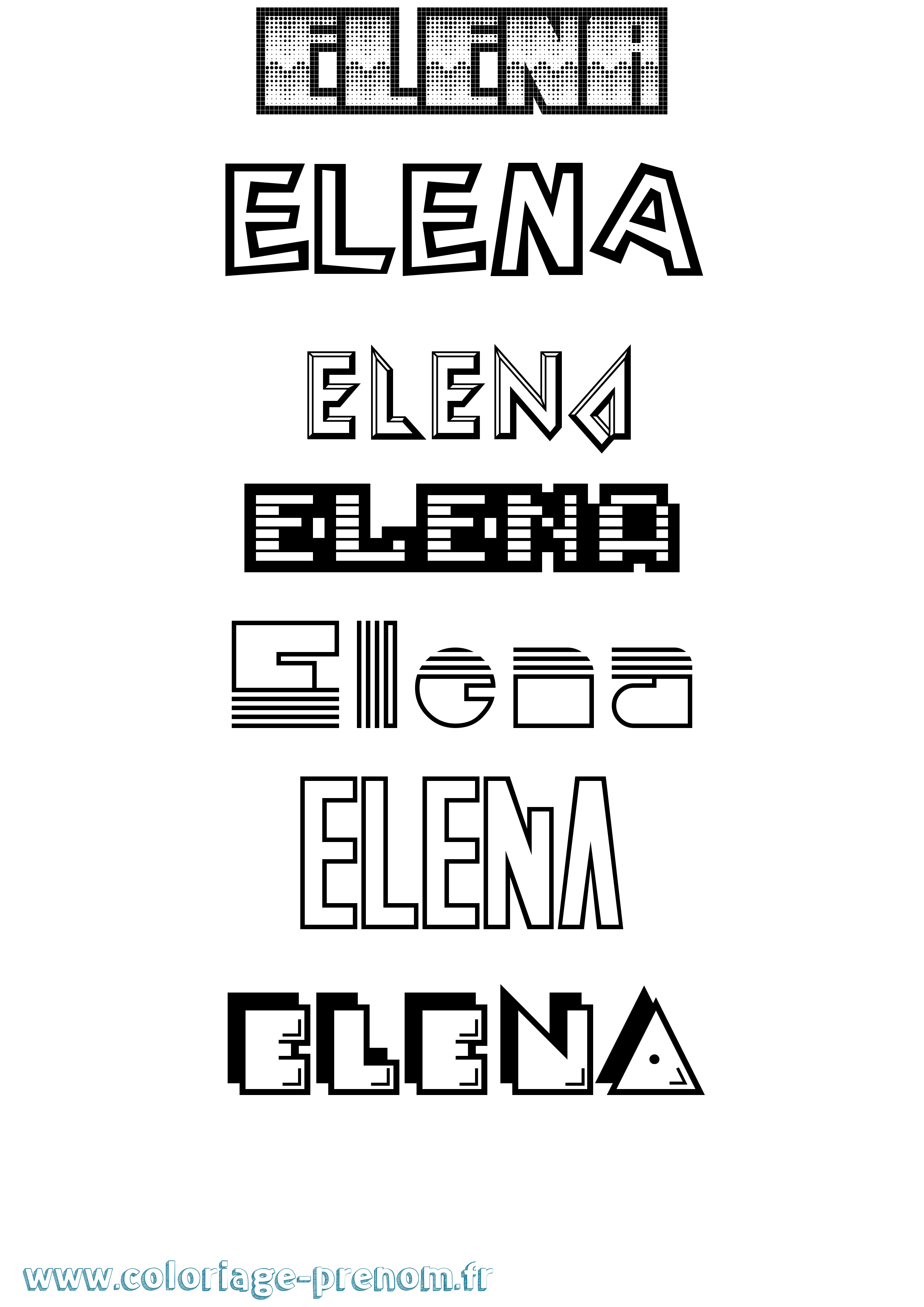 Coloriage prénom Elena Jeux Vidéos