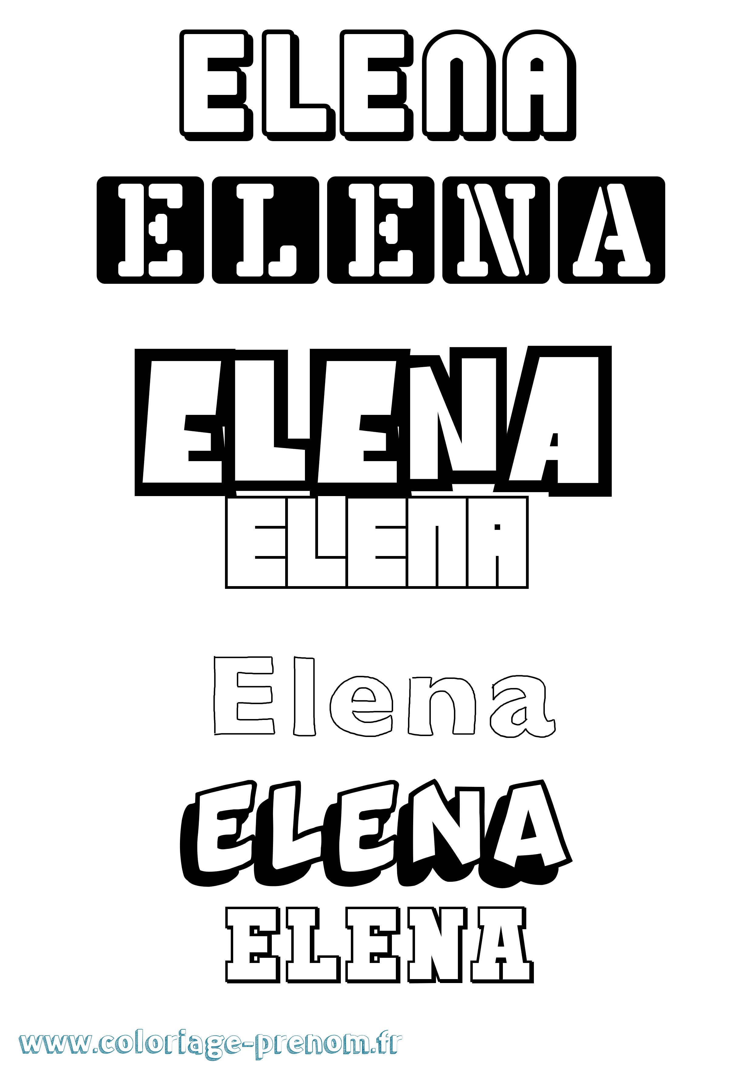 Coloriage prénom Elena Simple