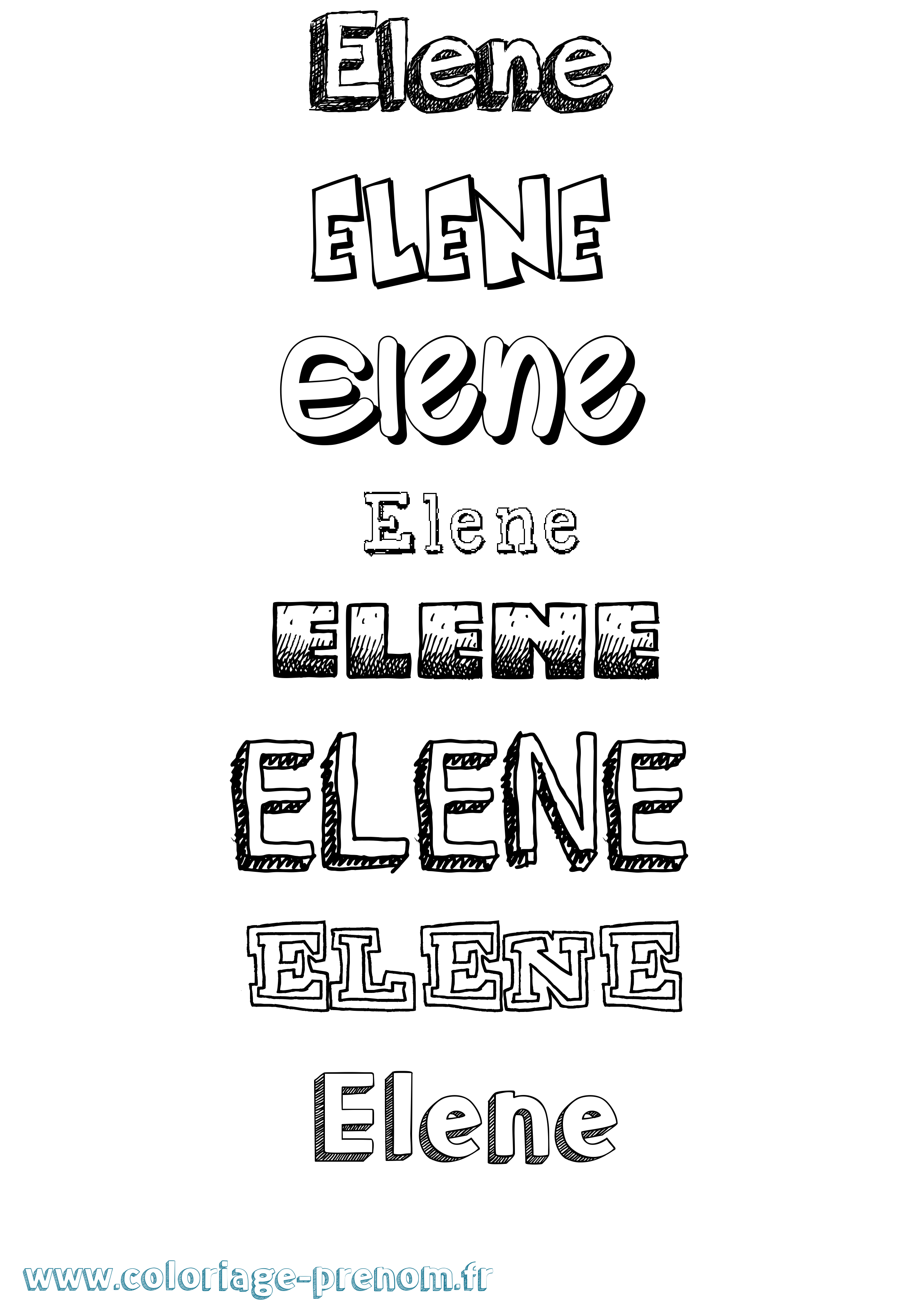 Coloriage prénom Elene Dessiné
