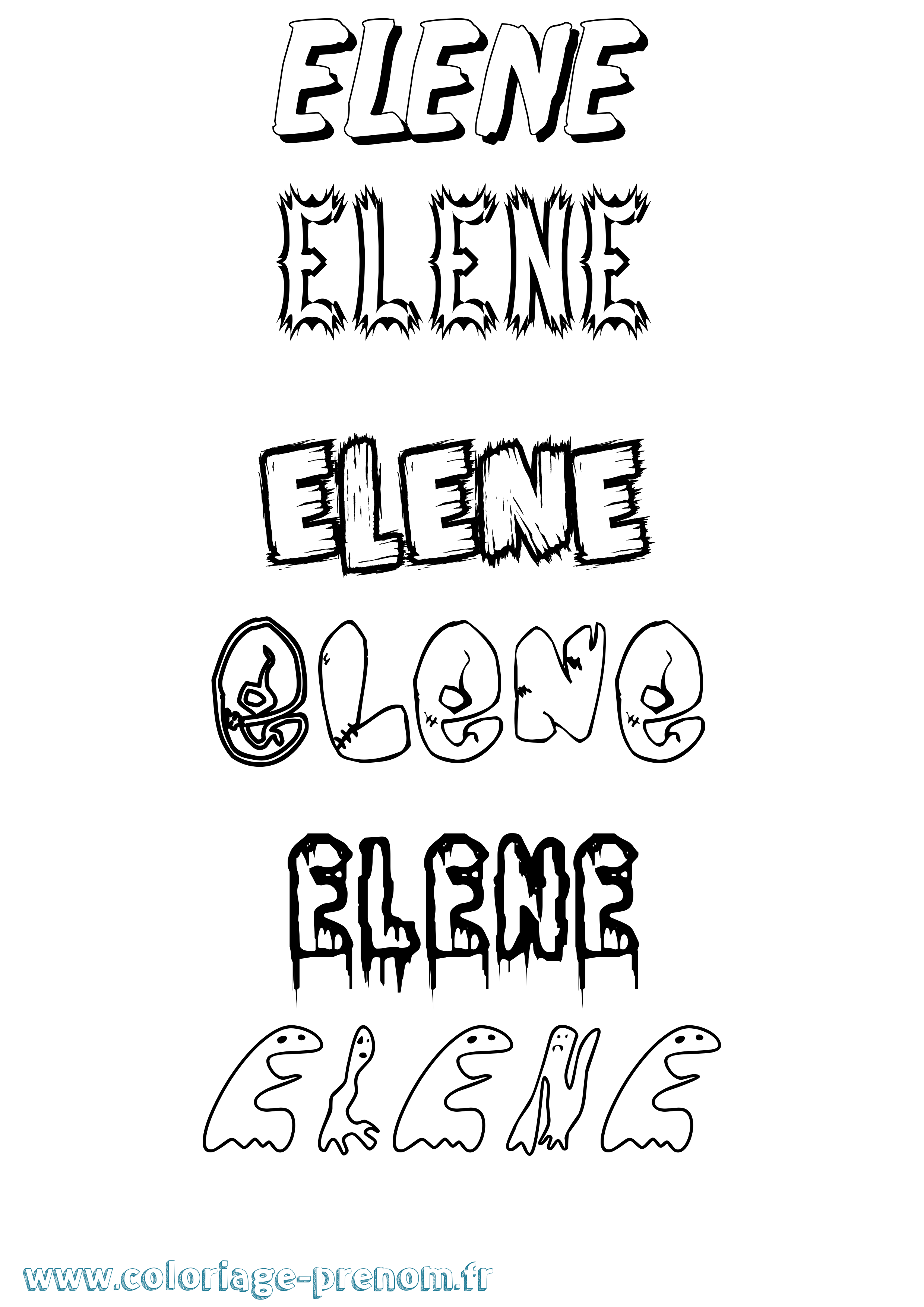 Coloriage prénom Elene Frisson