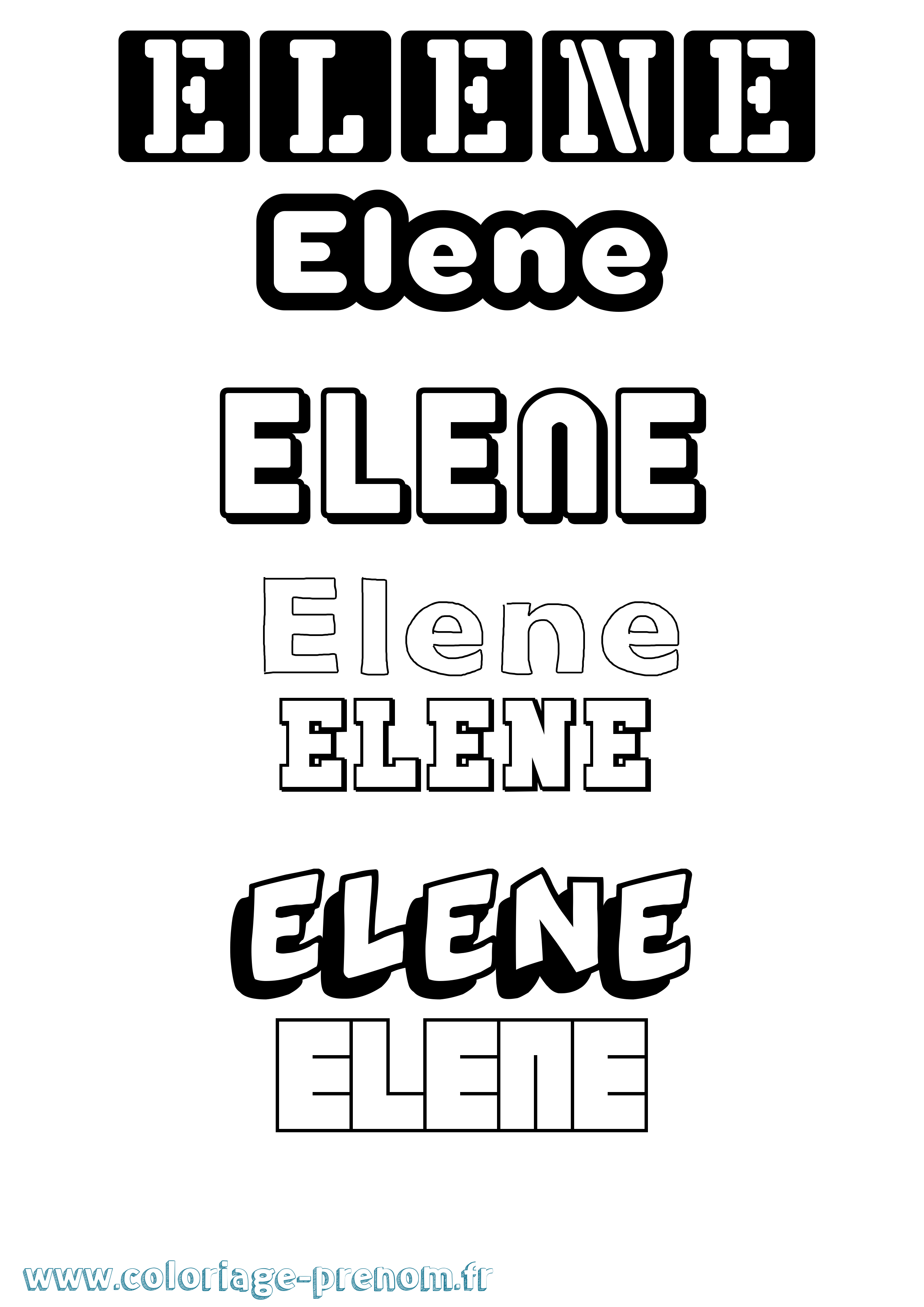 Coloriage prénom Elene Simple