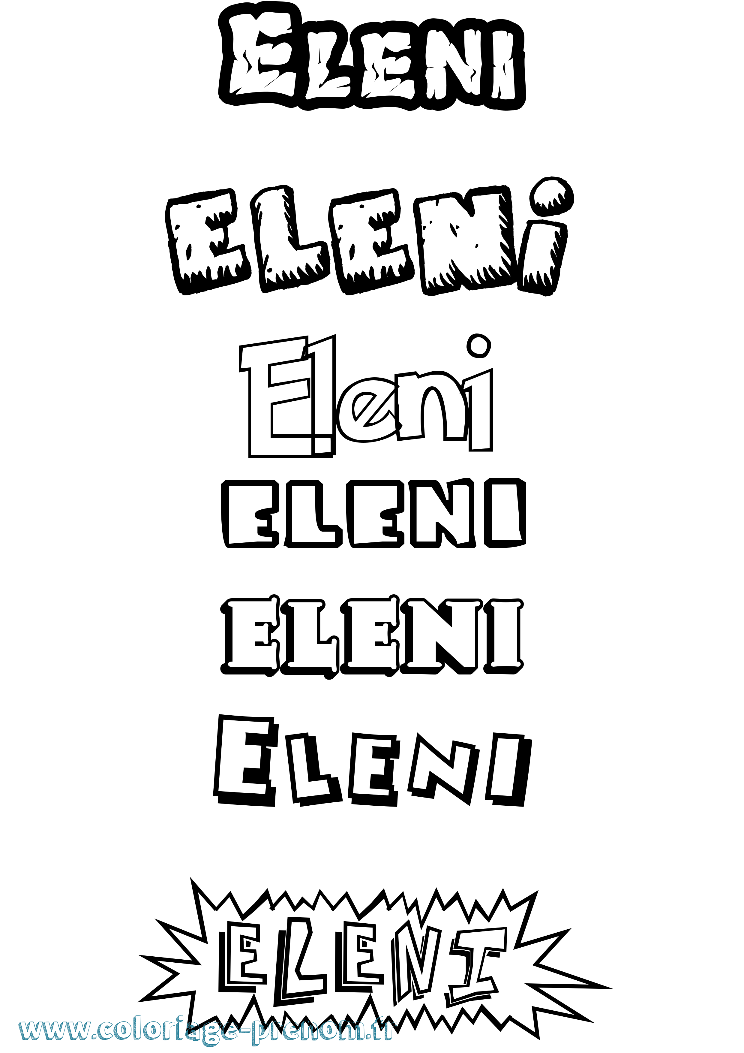 Coloriage prénom Eleni Dessin Animé