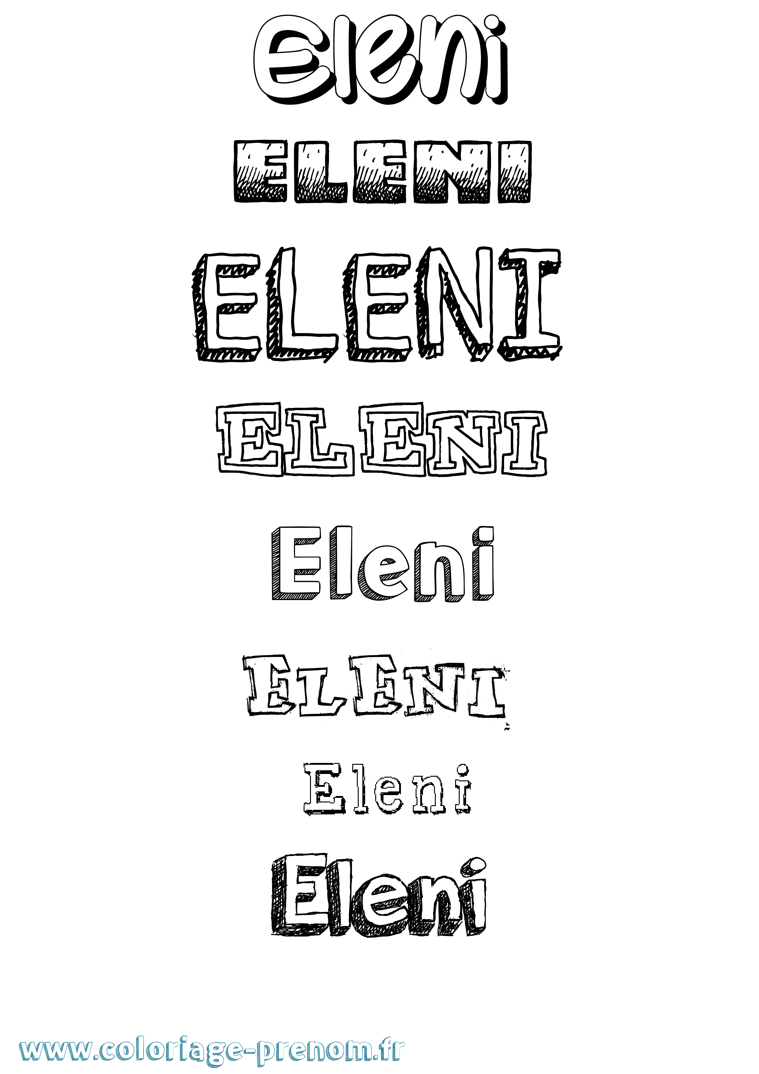 Coloriage prénom Eleni Dessiné