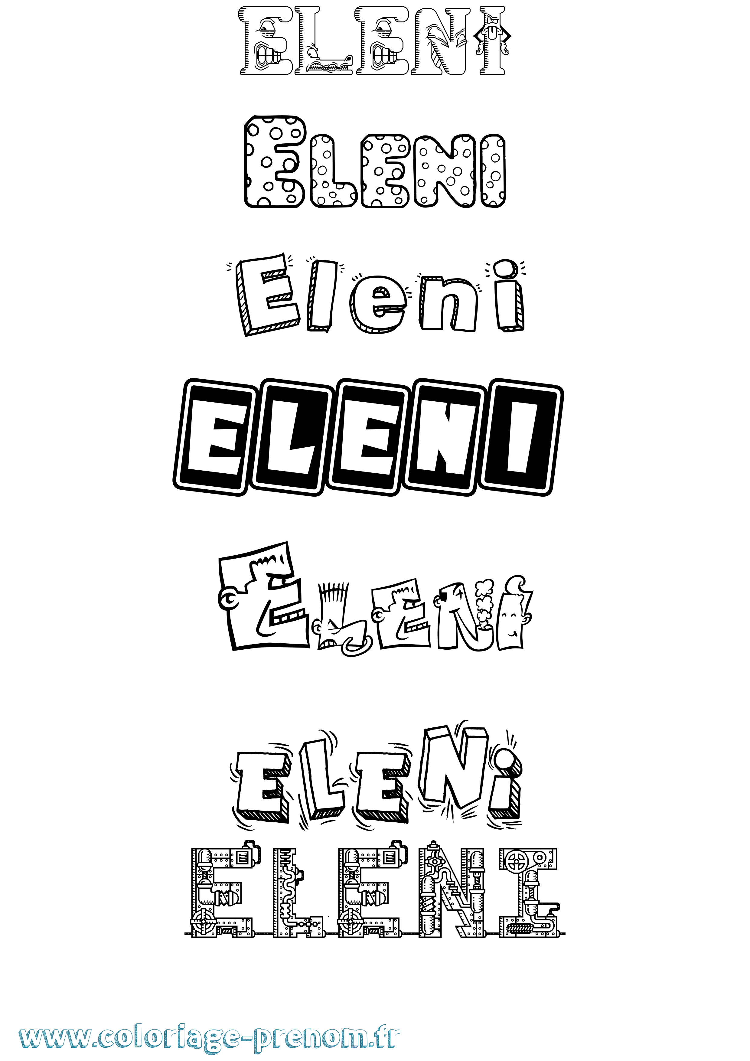 Coloriage prénom Eleni Fun