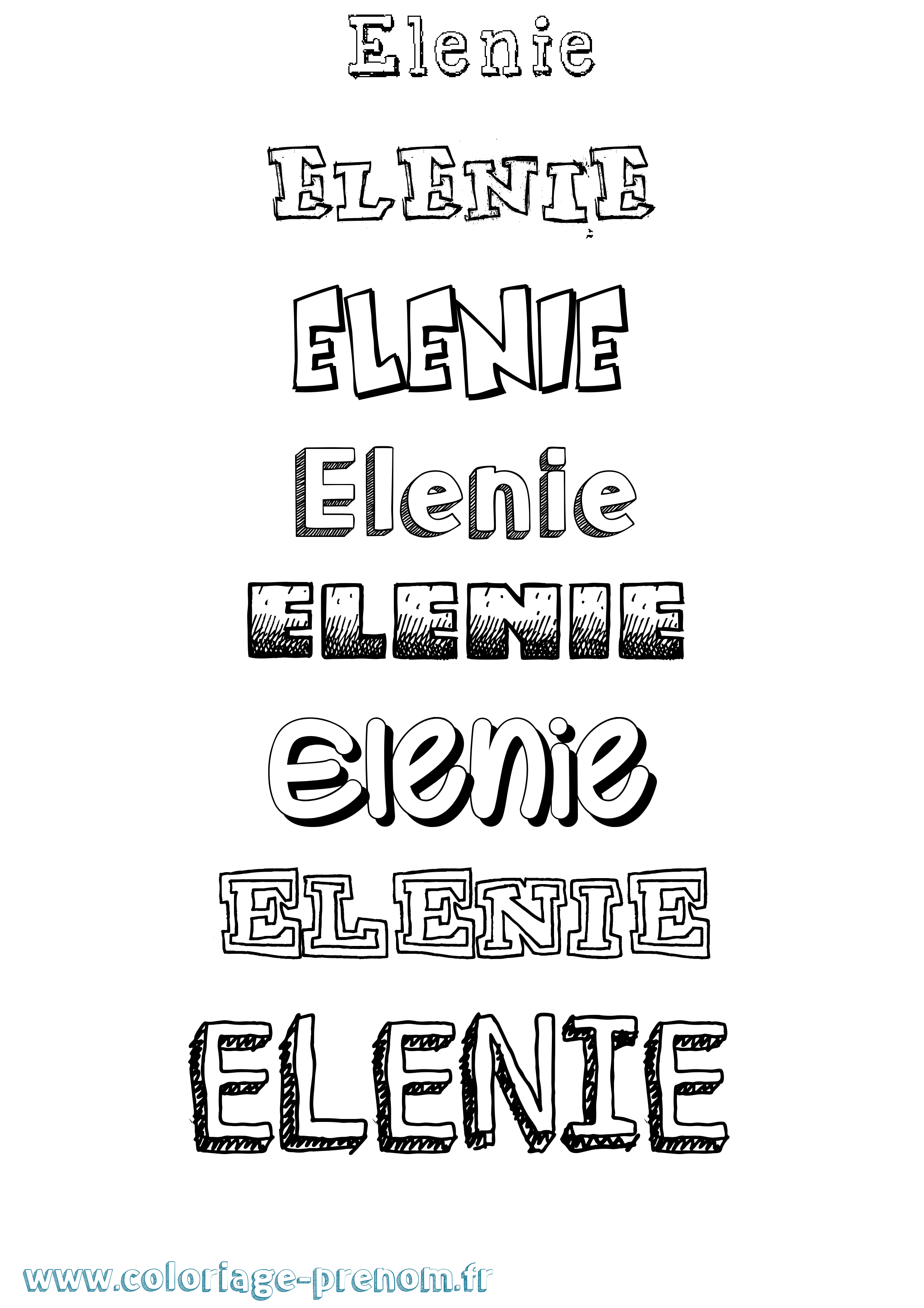 Coloriage prénom Elenie Dessiné