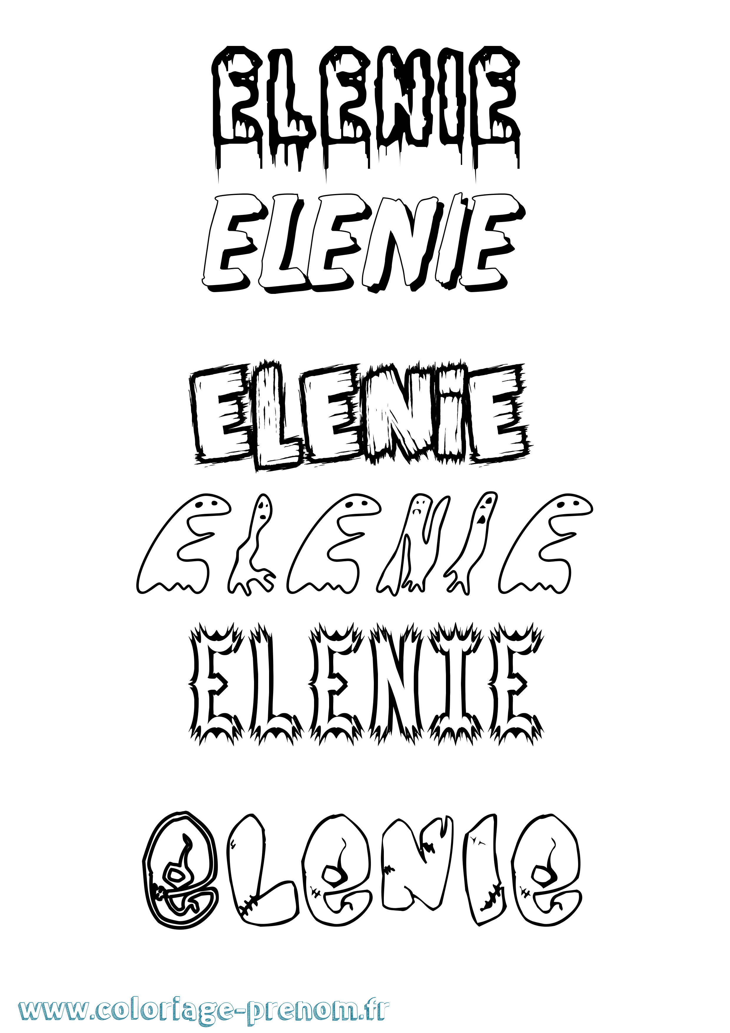 Coloriage prénom Elenie Frisson