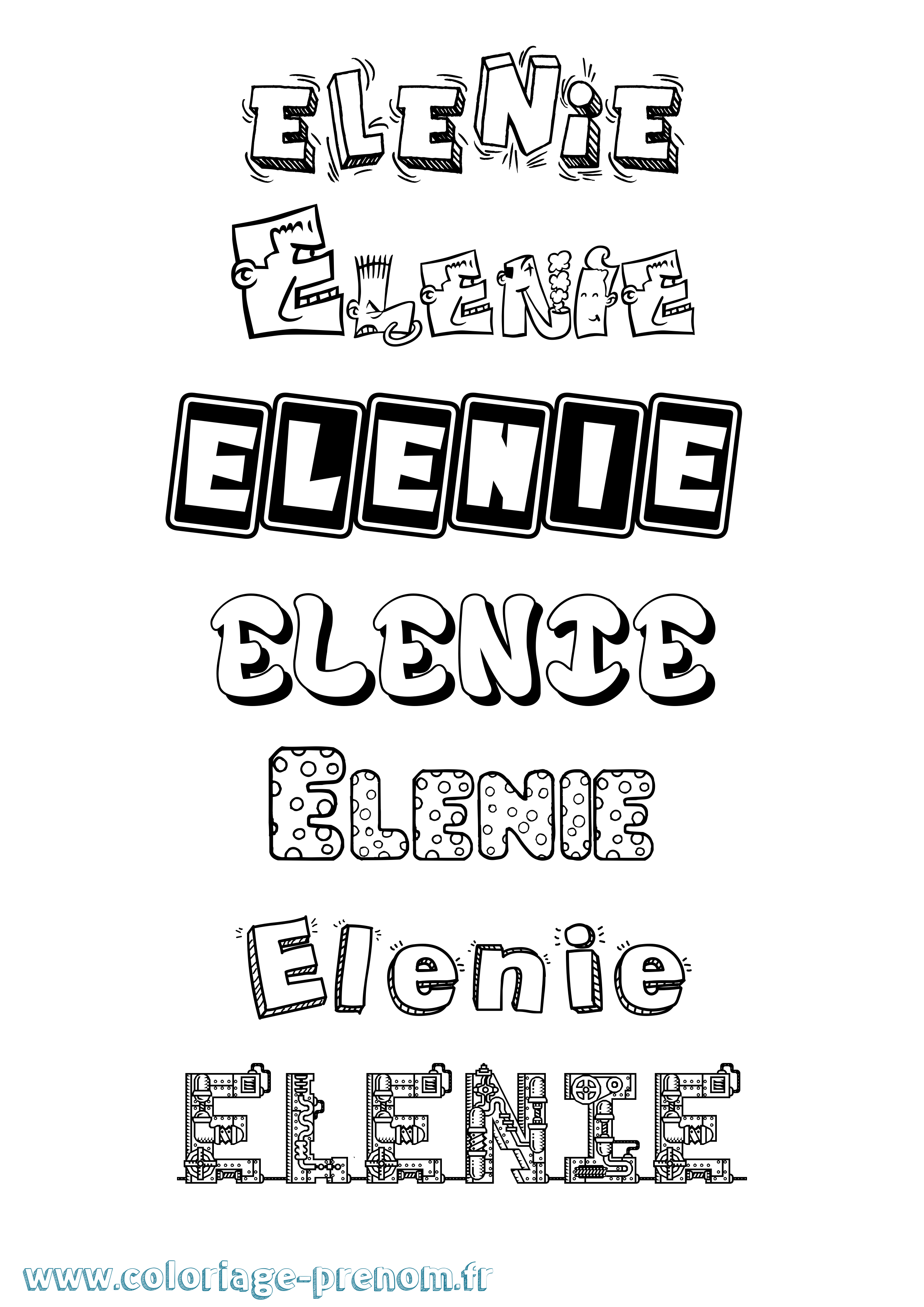 Coloriage prénom Elenie Fun