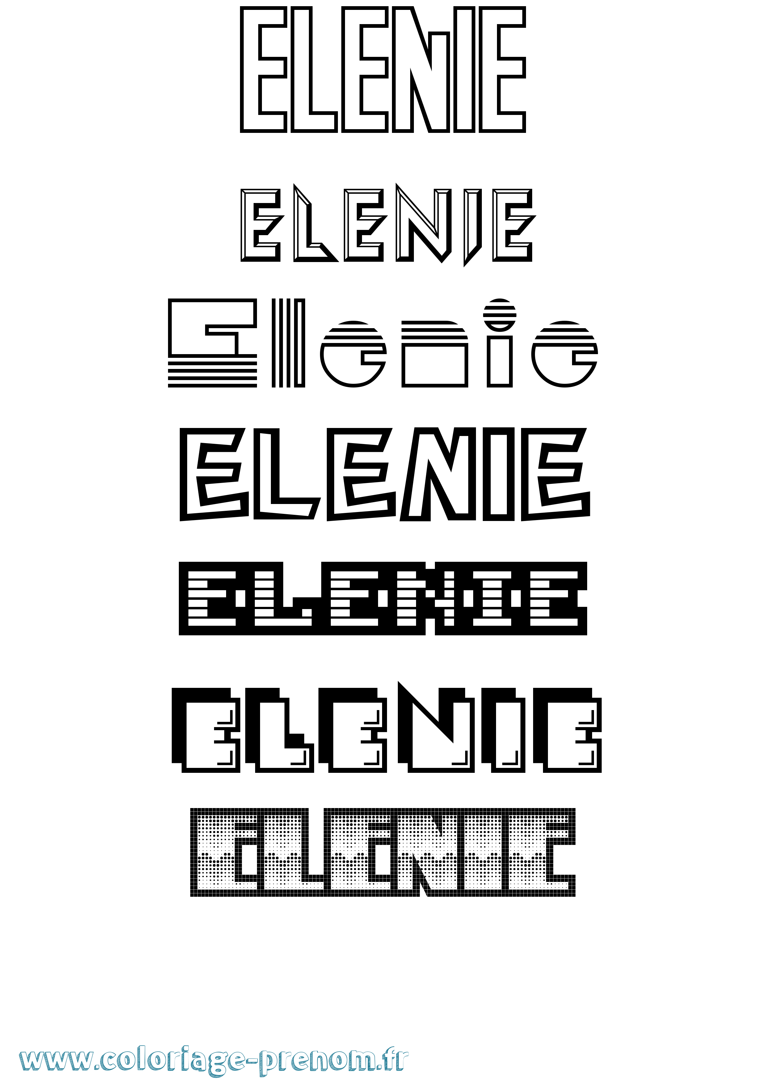 Coloriage prénom Elenie Jeux Vidéos