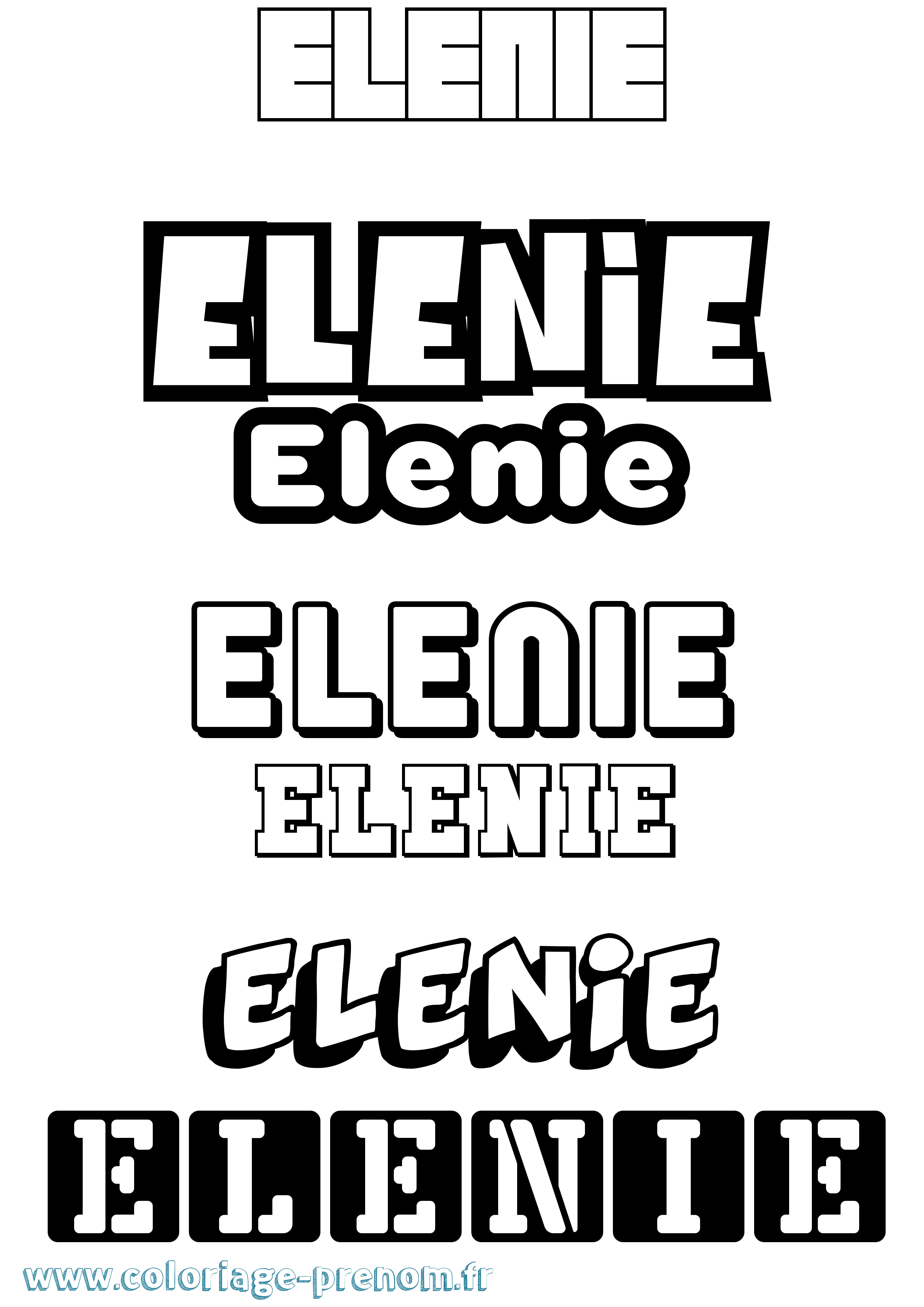 Coloriage prénom Elenie Simple