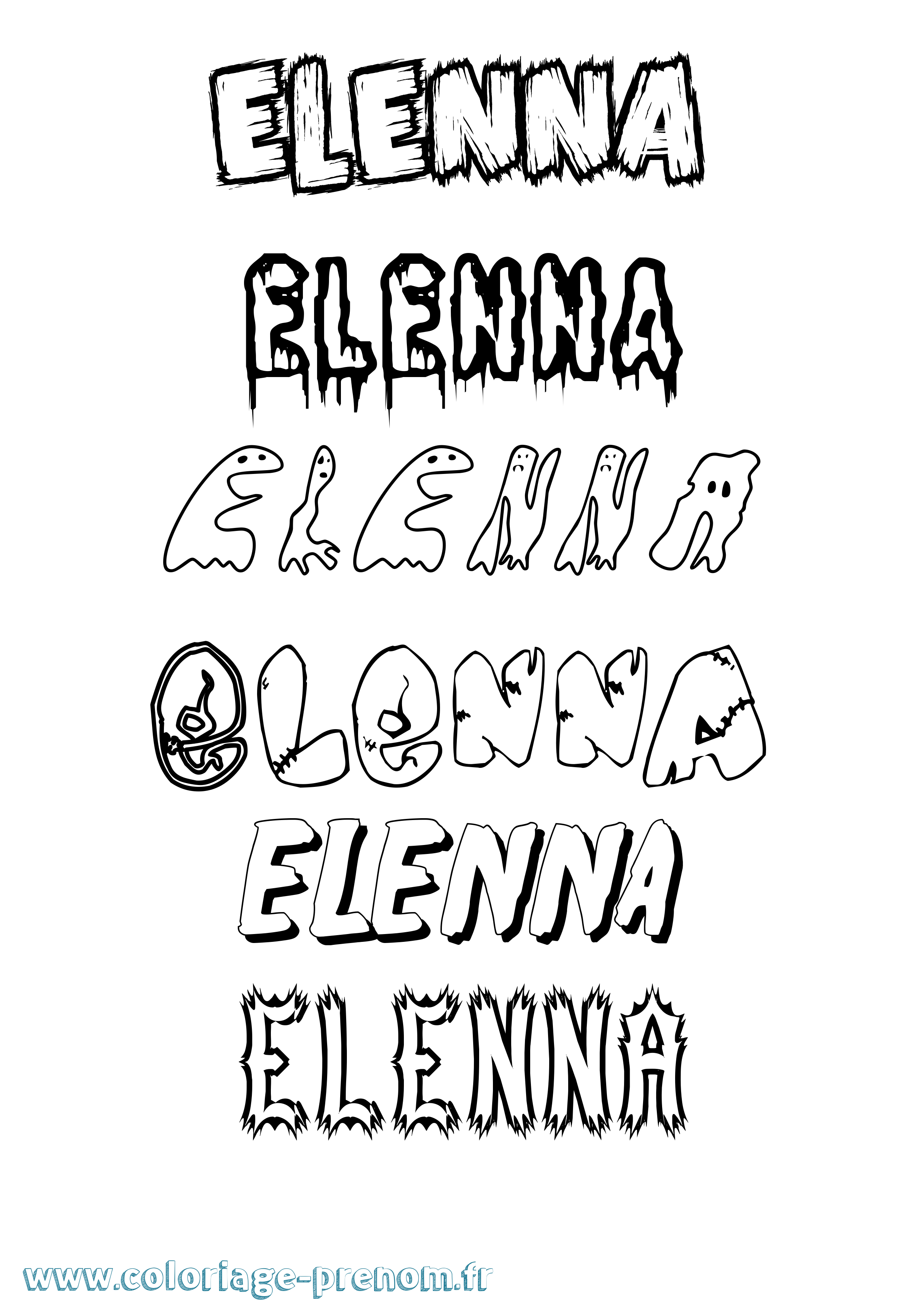 Coloriage prénom Elenna Frisson