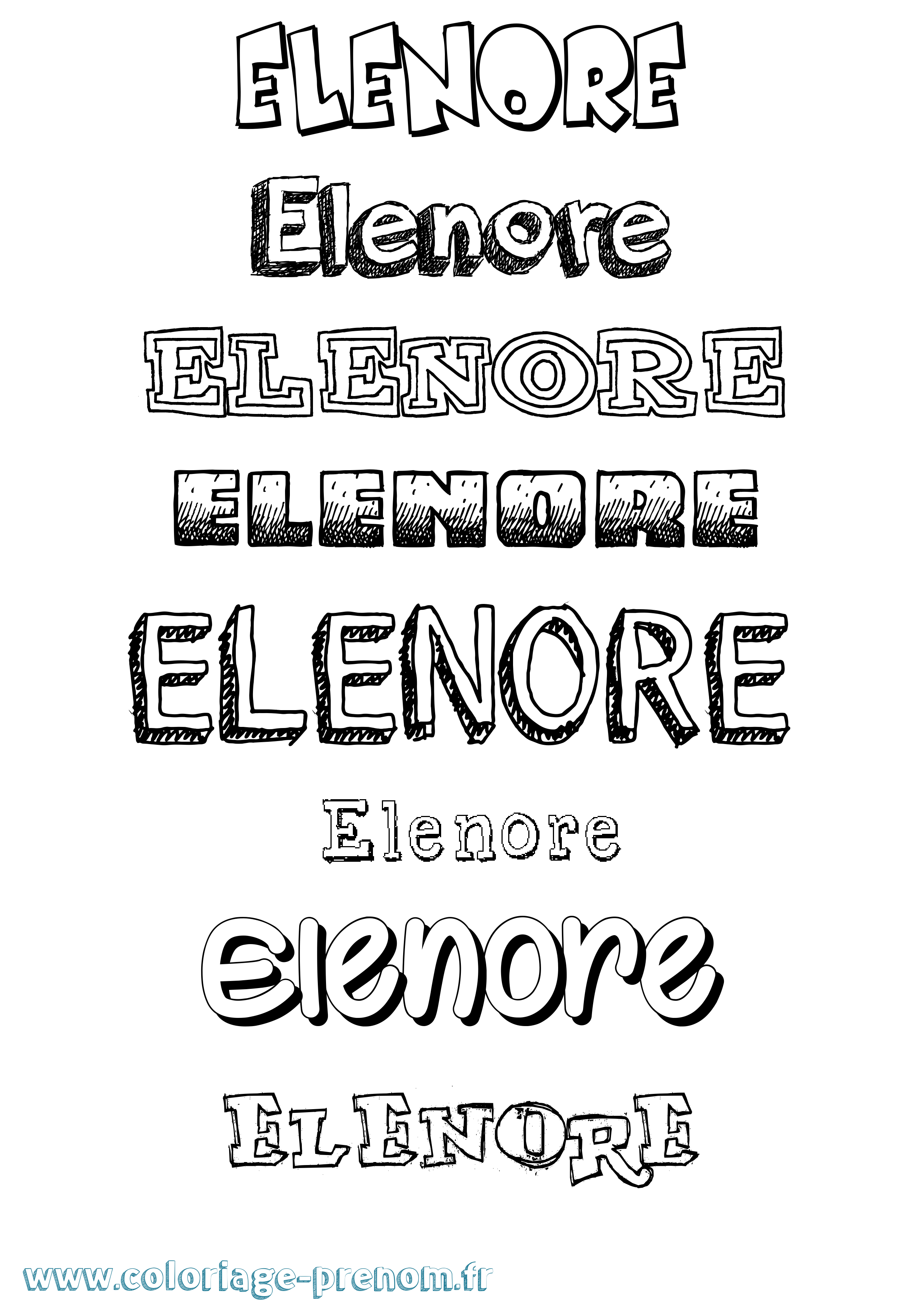 Coloriage Elenore Dessiné Coloriage prénom Elenore Dessiné