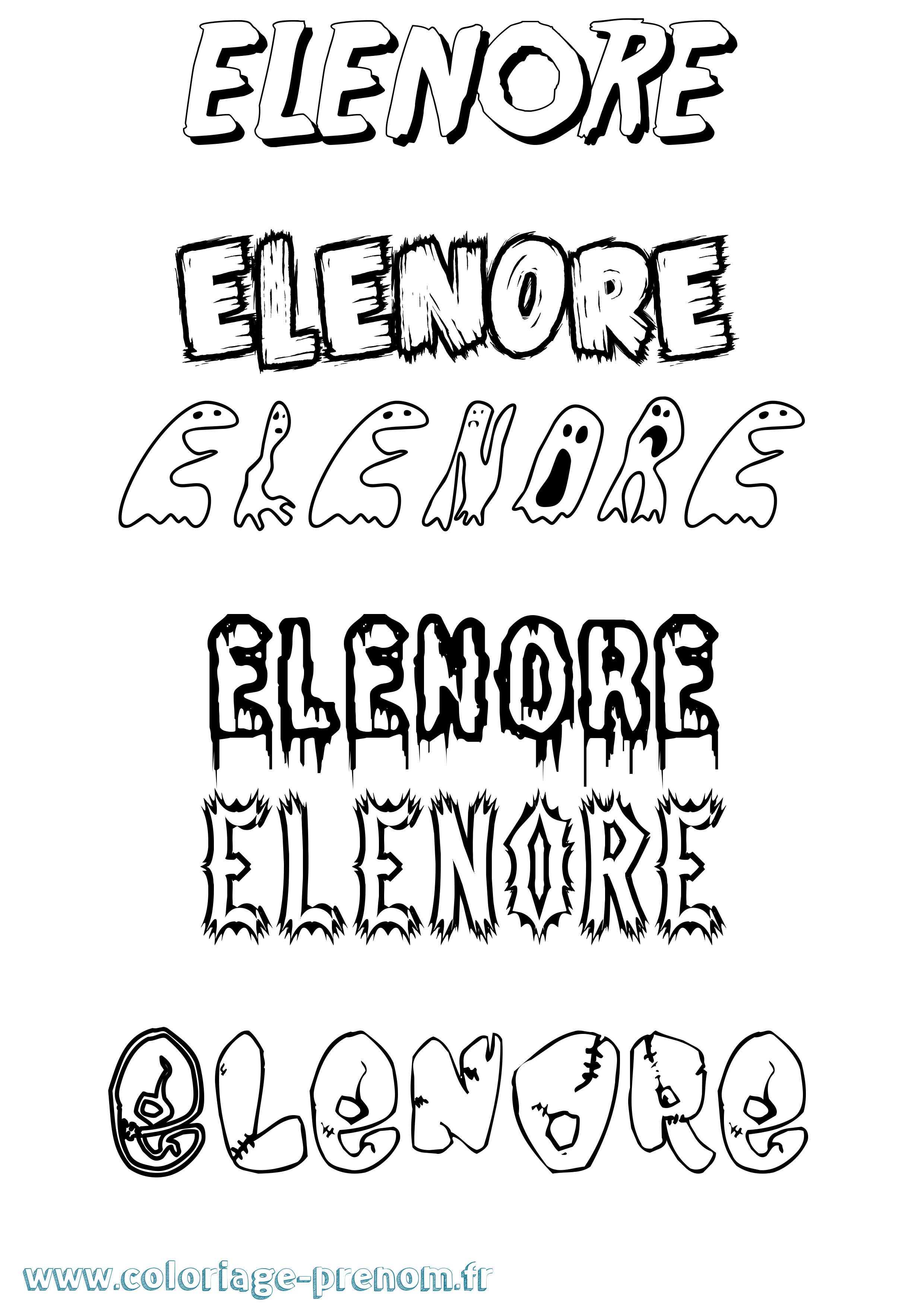 Coloriage Elenore Frisson Coloriage prénom Elenore Frisson