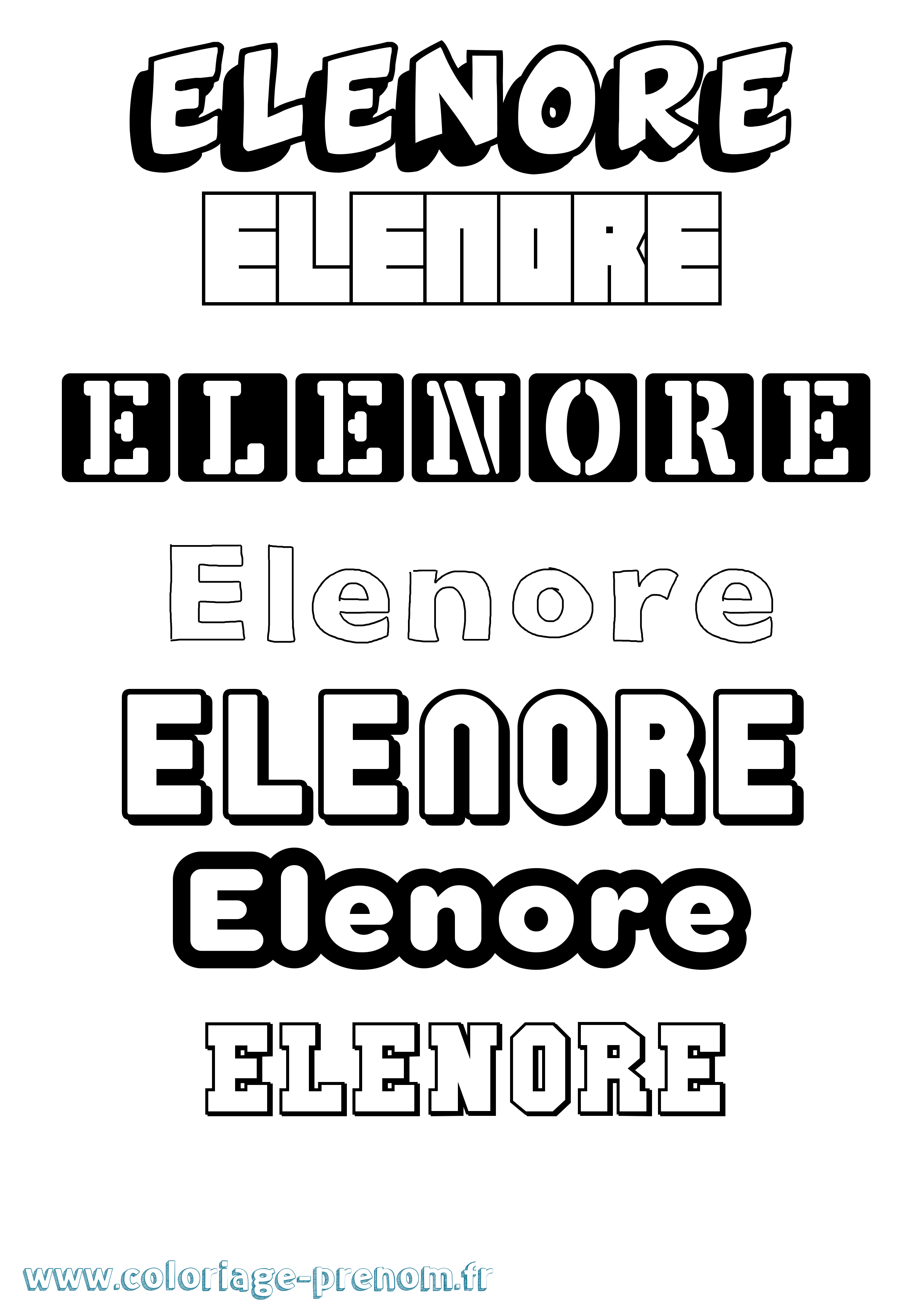 Coloriage Elenore Simple Coloriage prénom Elenore Simple