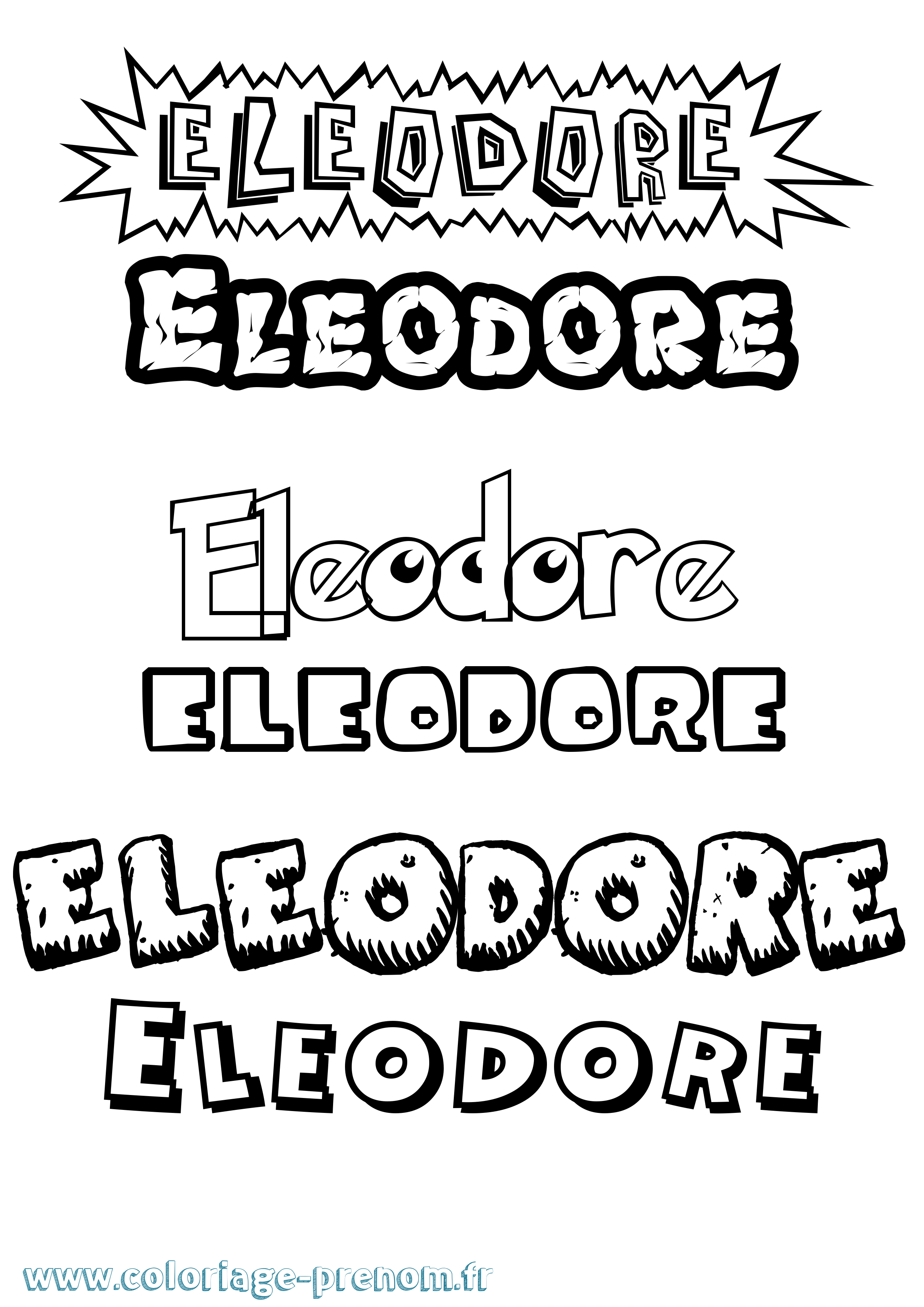 Coloriage prénom Eleodore Dessin Animé
