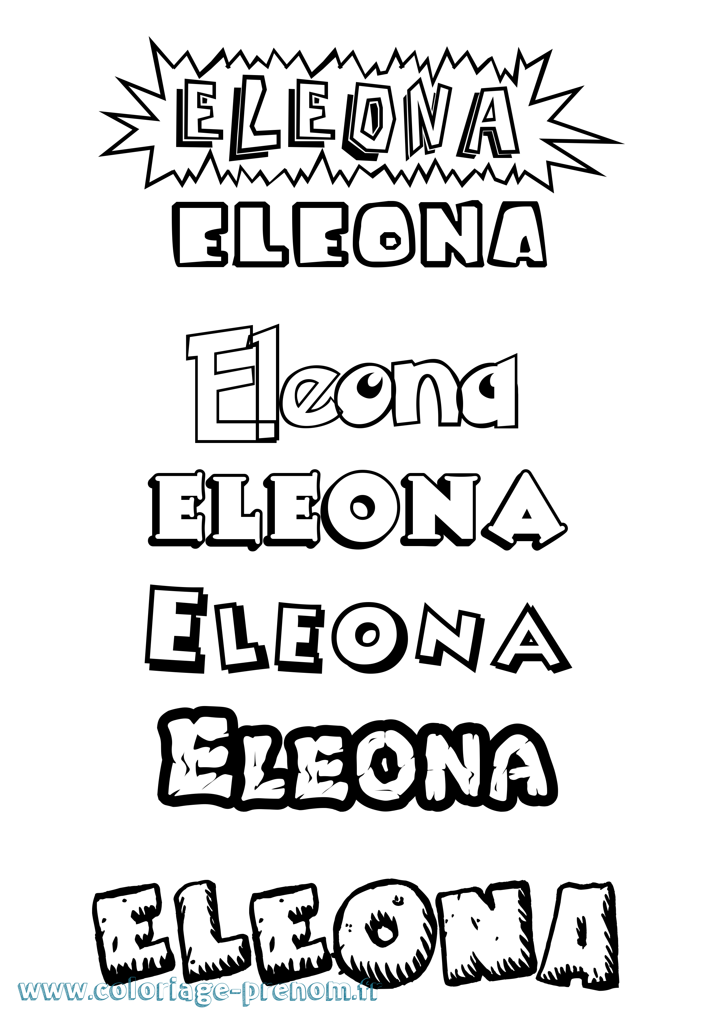 Coloriage prénom Eleona Dessin Animé