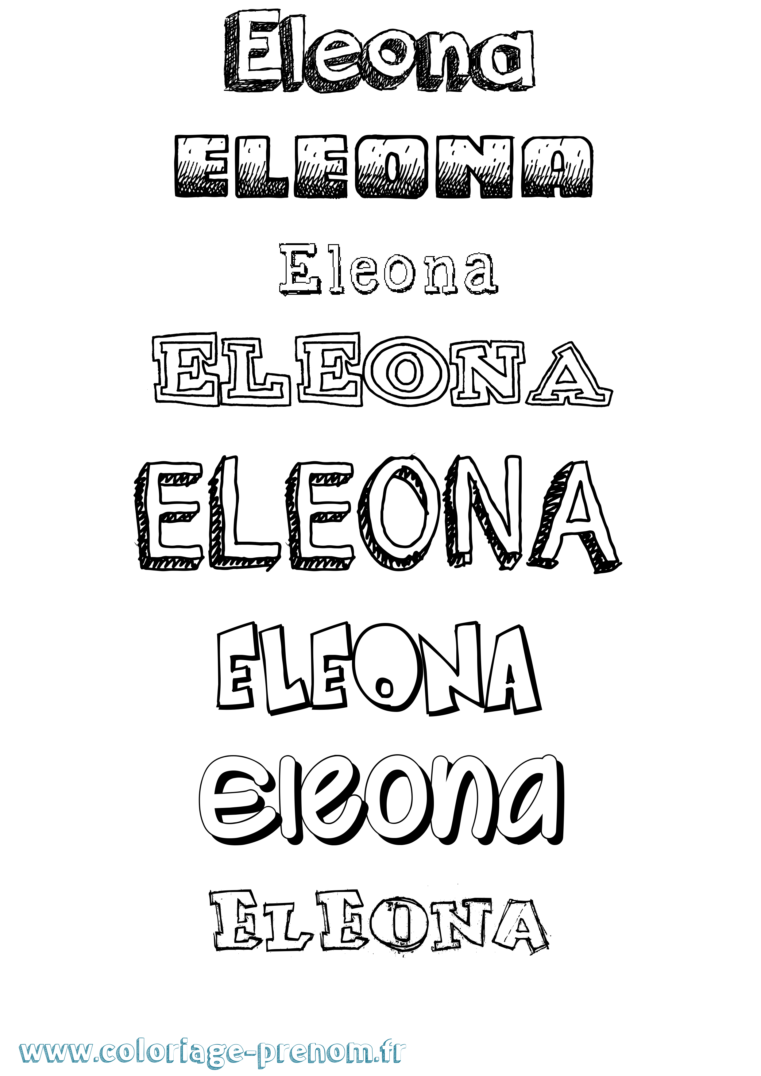 Coloriage prénom Eleona Dessiné