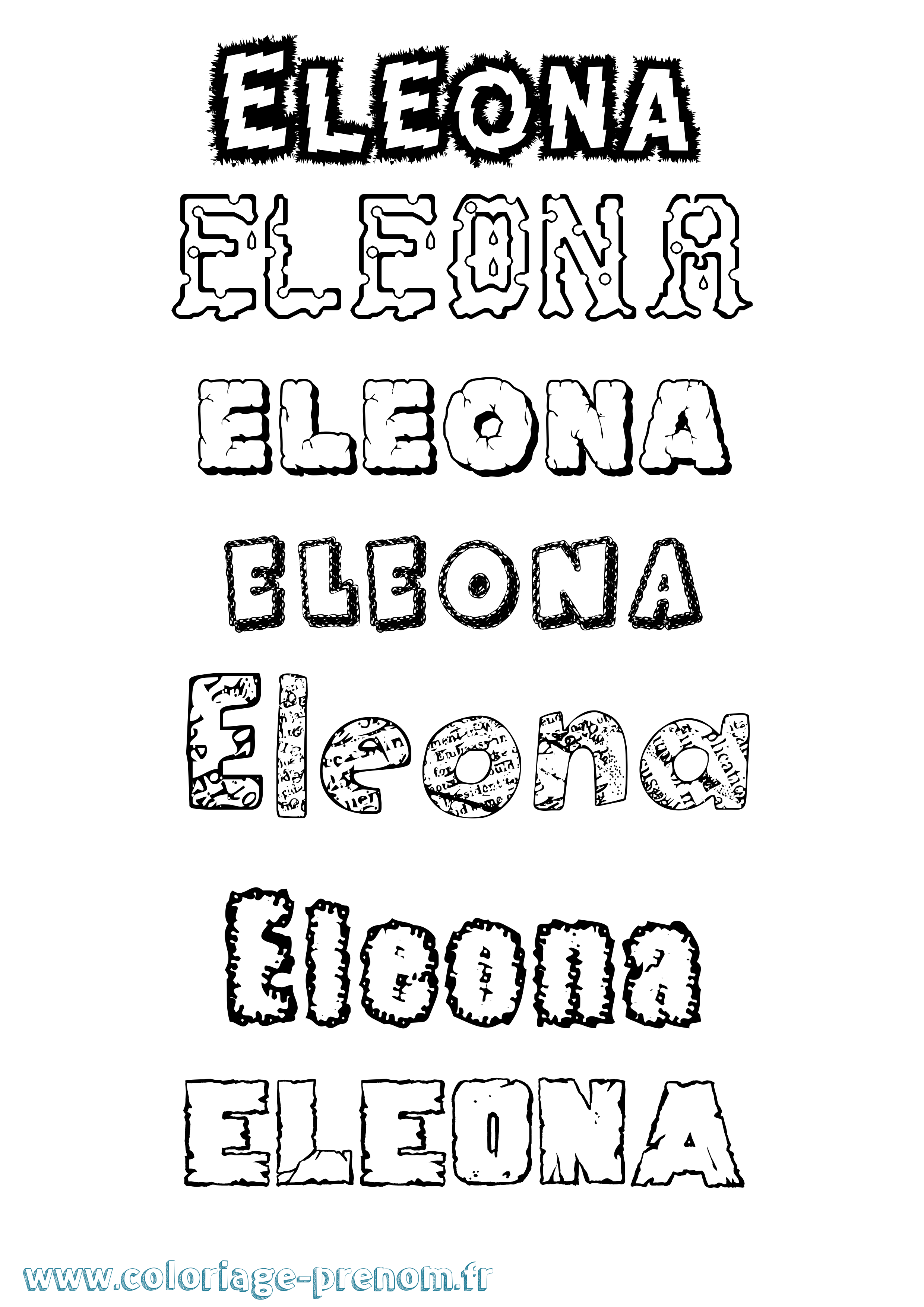 Coloriage prénom Eleona Destructuré
