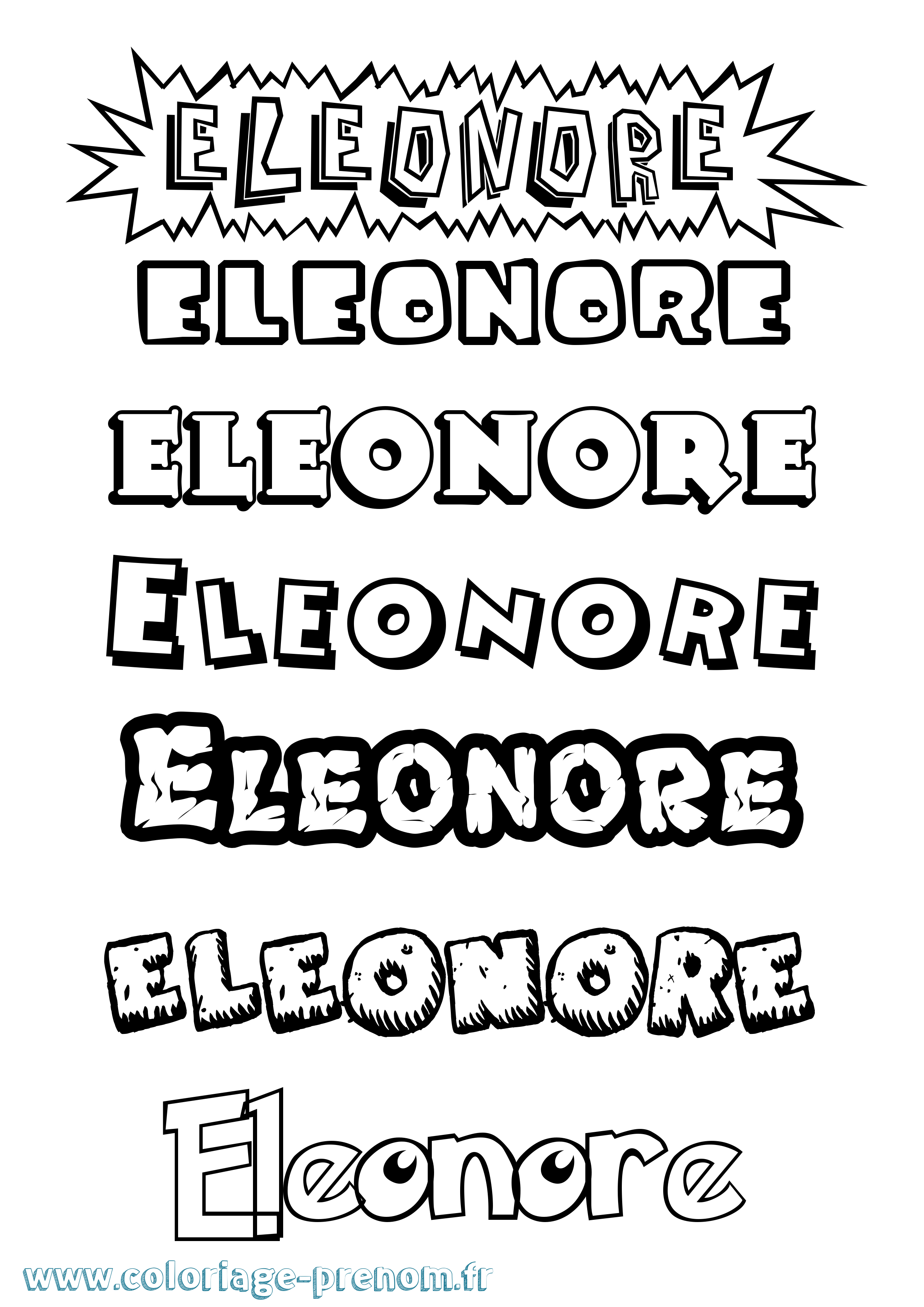 Coloriage prénom Eleonore Dessin Animé