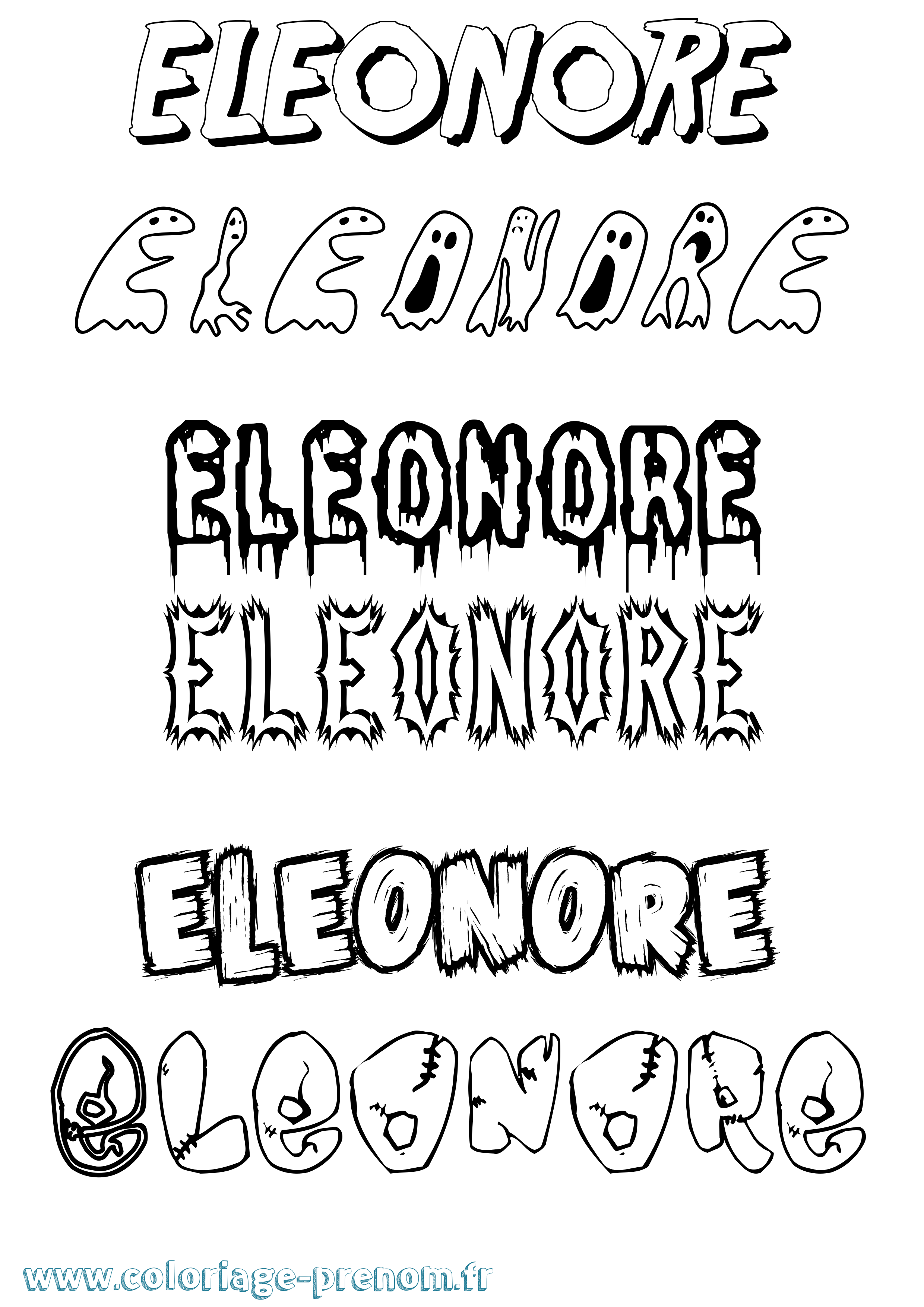Coloriage prénom Eleonore Frisson