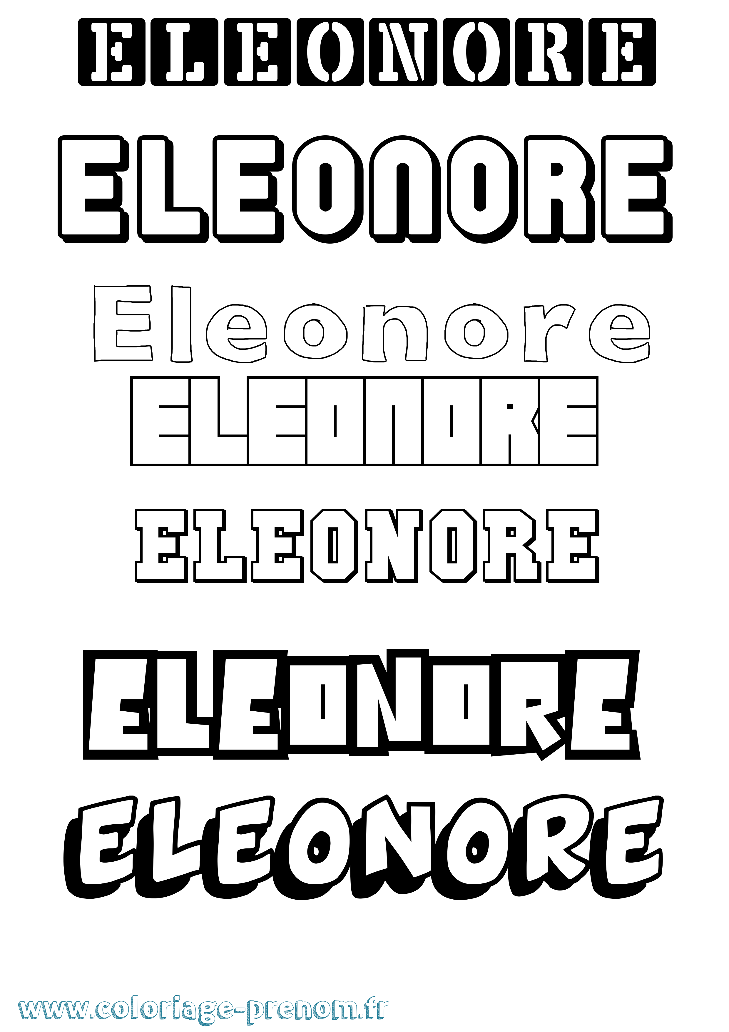 Coloriage prénom Eleonore Simple
