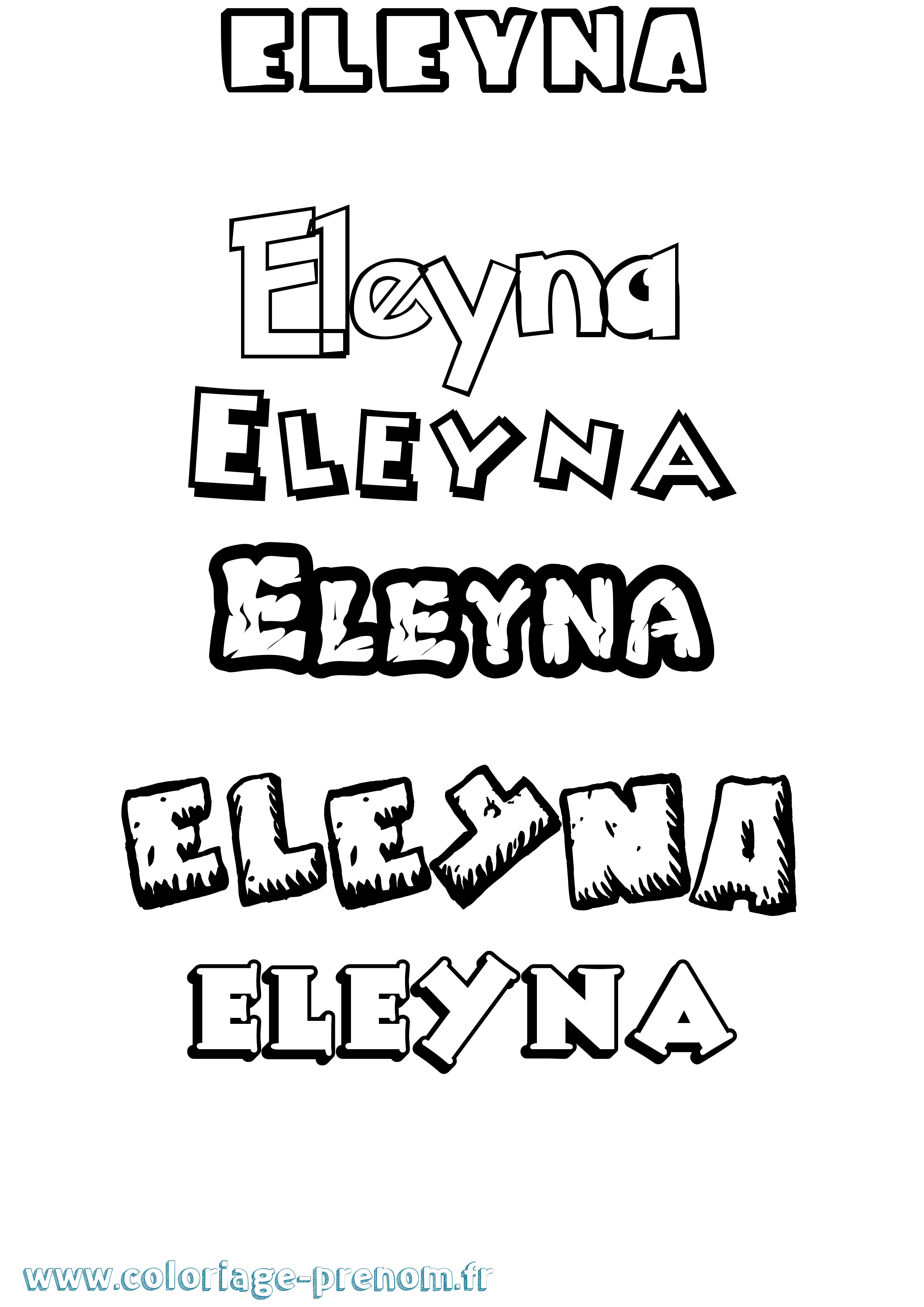 Coloriage Eleyna Dessin Animé Coloriage prénom Eleyna Dessin Animé