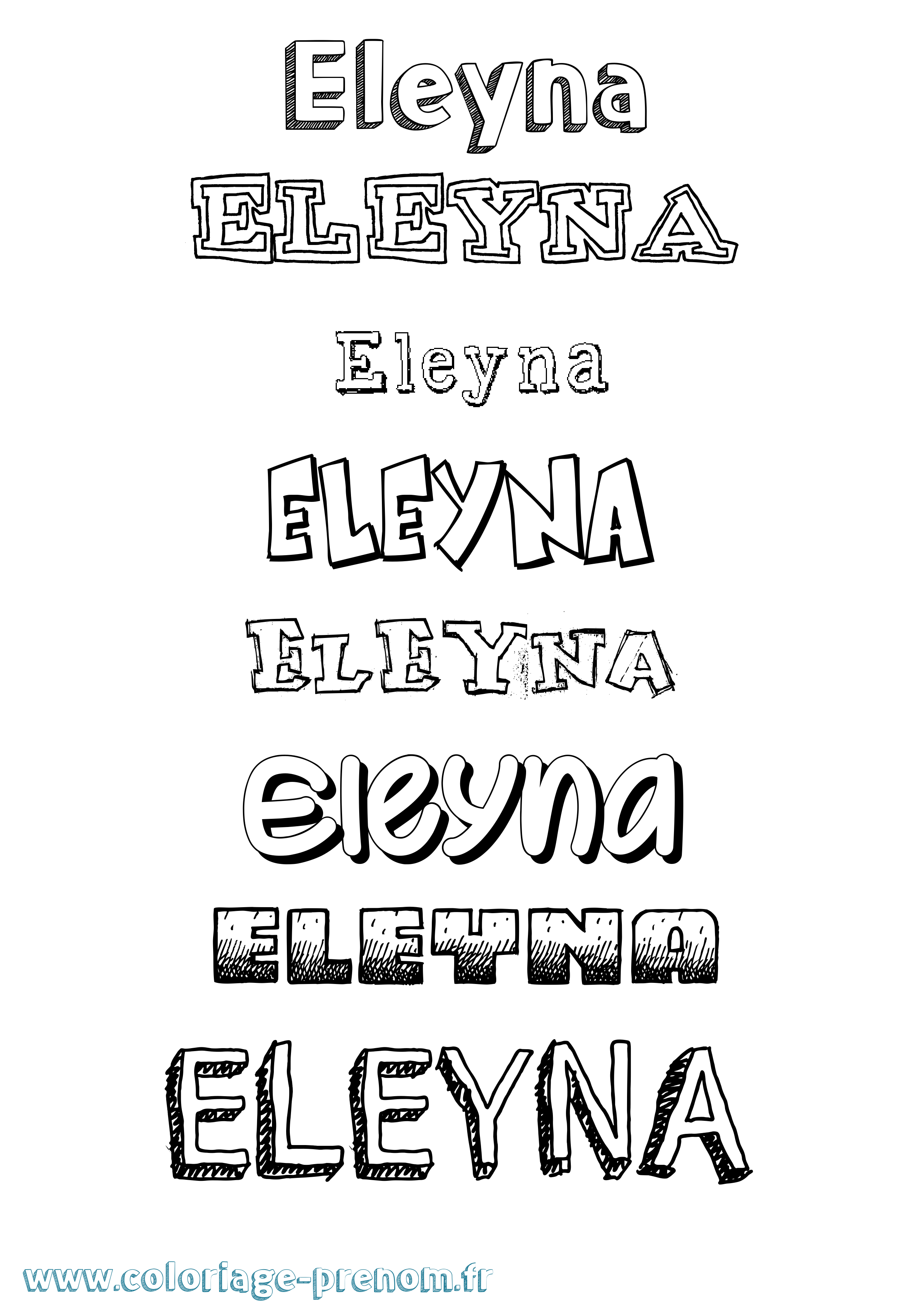 Coloriage Eleyna Dessiné Coloriage prénom Eleyna Dessiné
