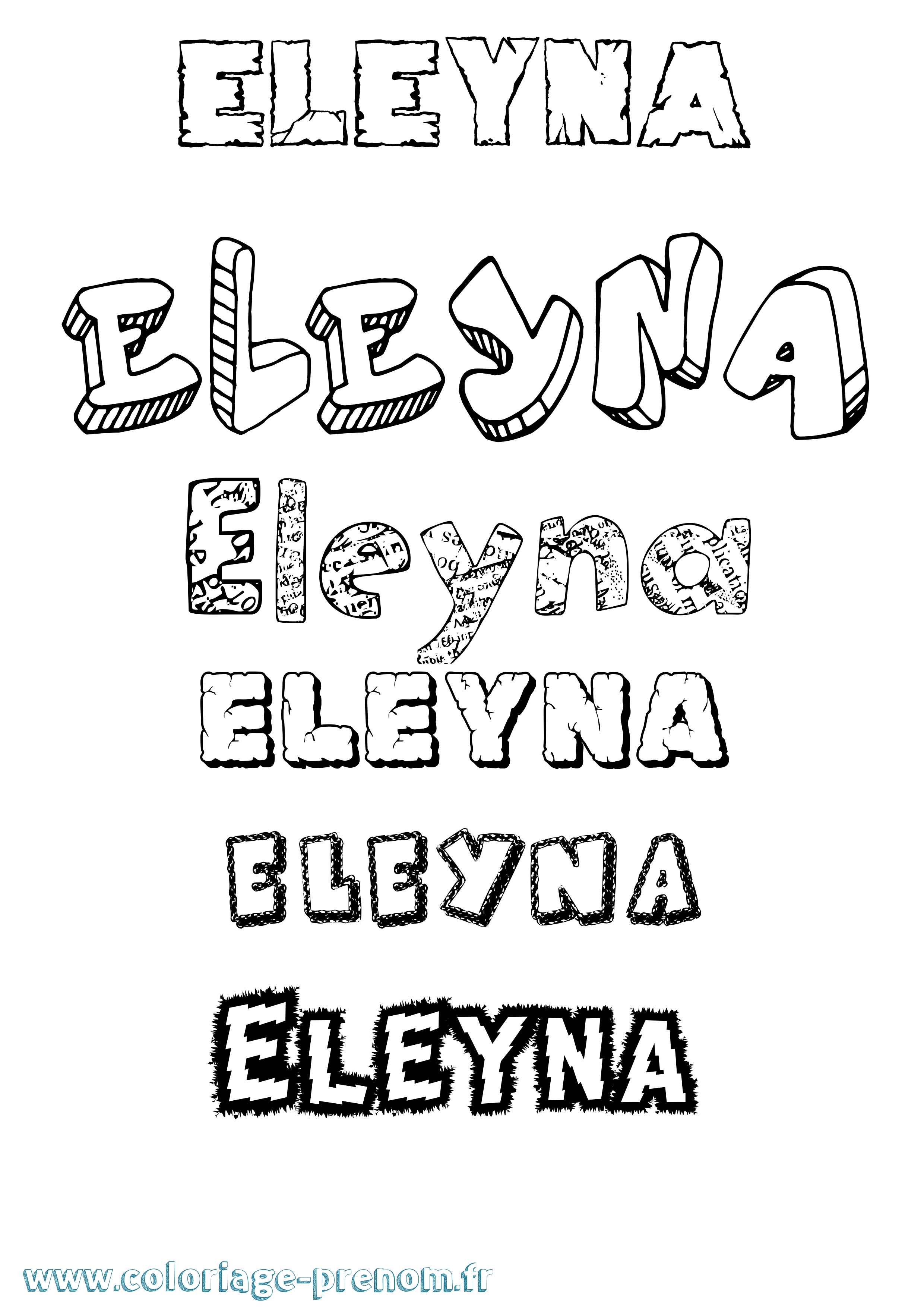 Coloriage Eleyna Destructuré Coloriage prénom Eleyna Destructuré