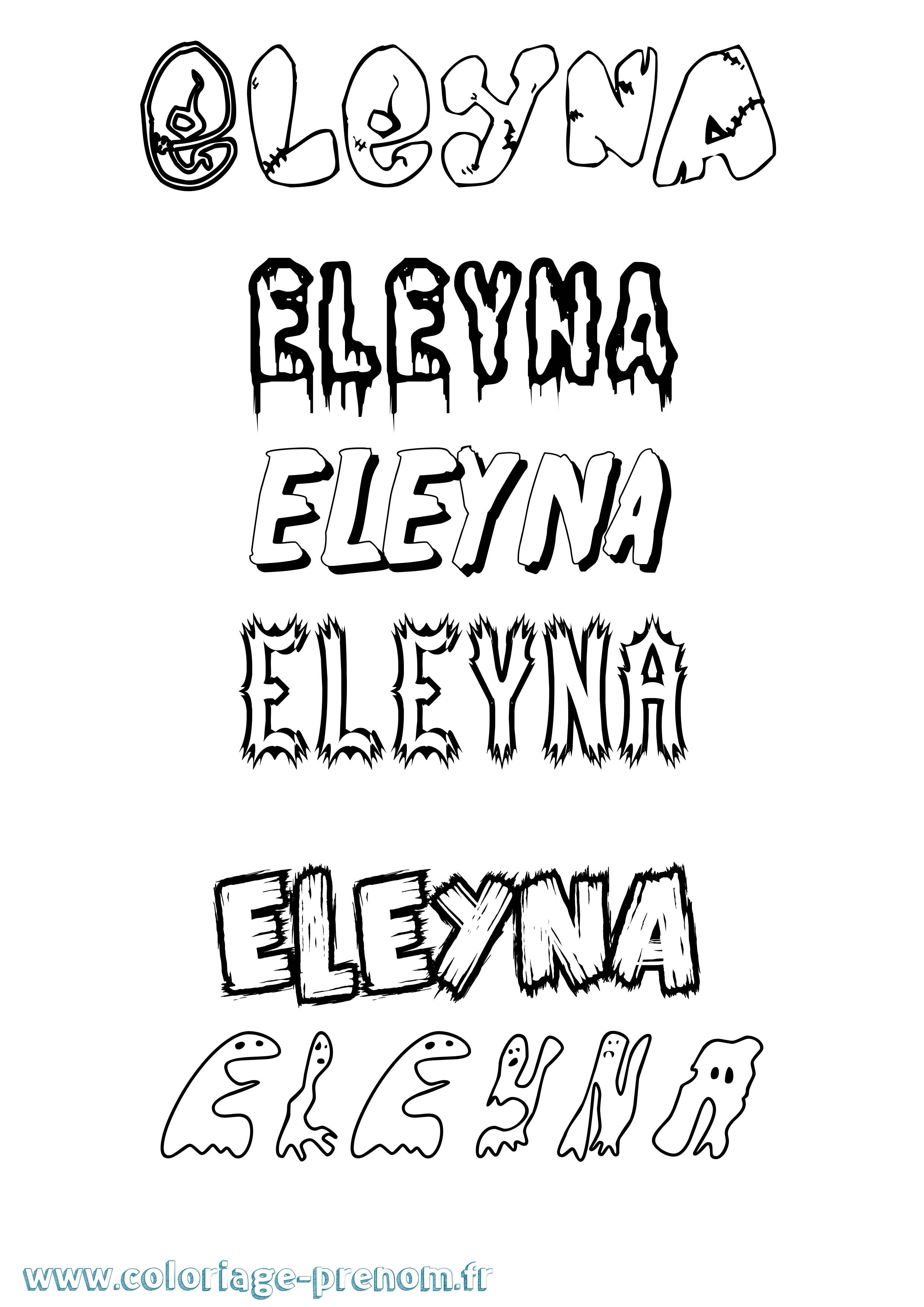 Coloriage Eleyna Frisson Coloriage prénom Eleyna Frisson