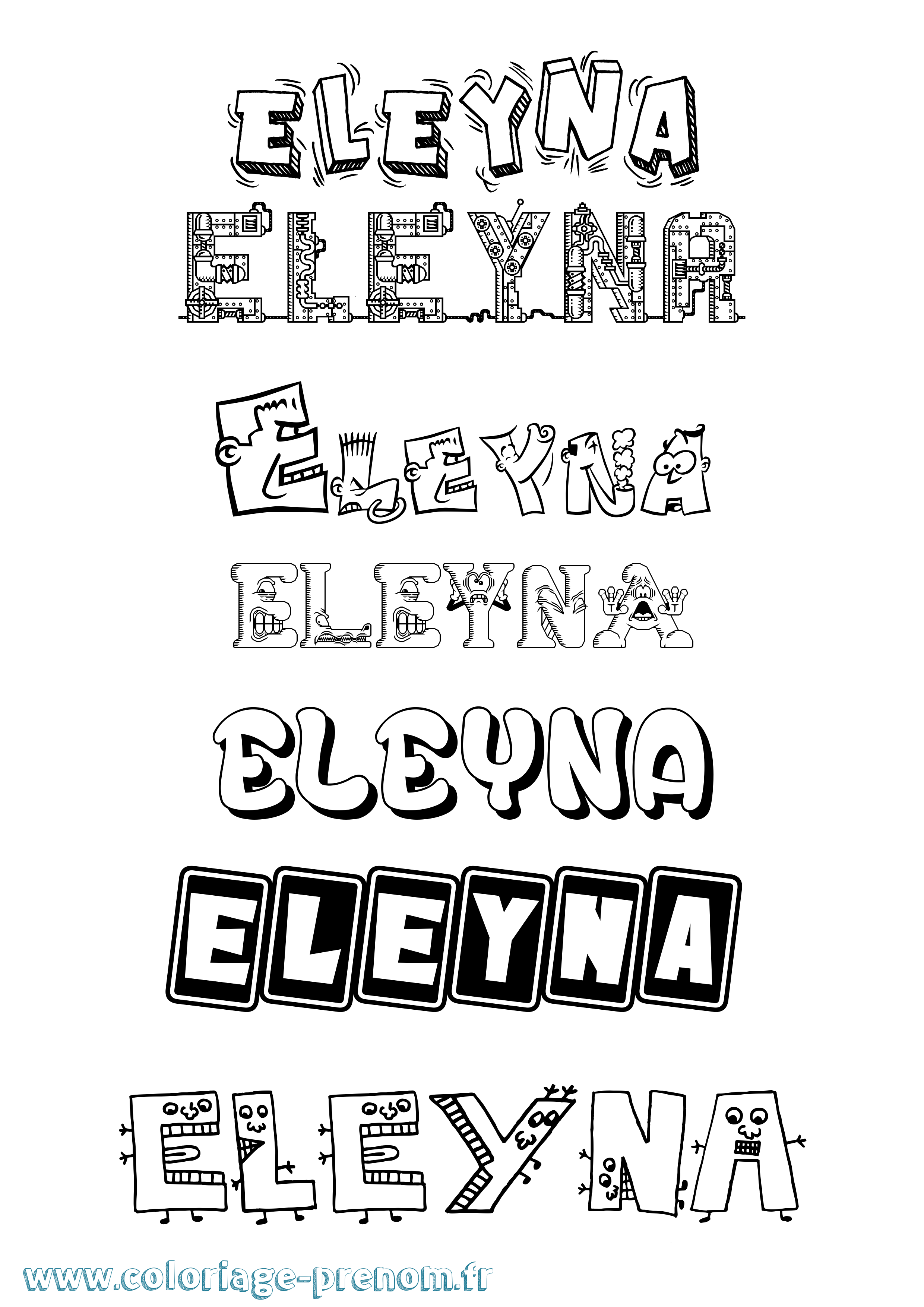 Coloriage Eleyna Fun Coloriage prénom Eleyna Fun