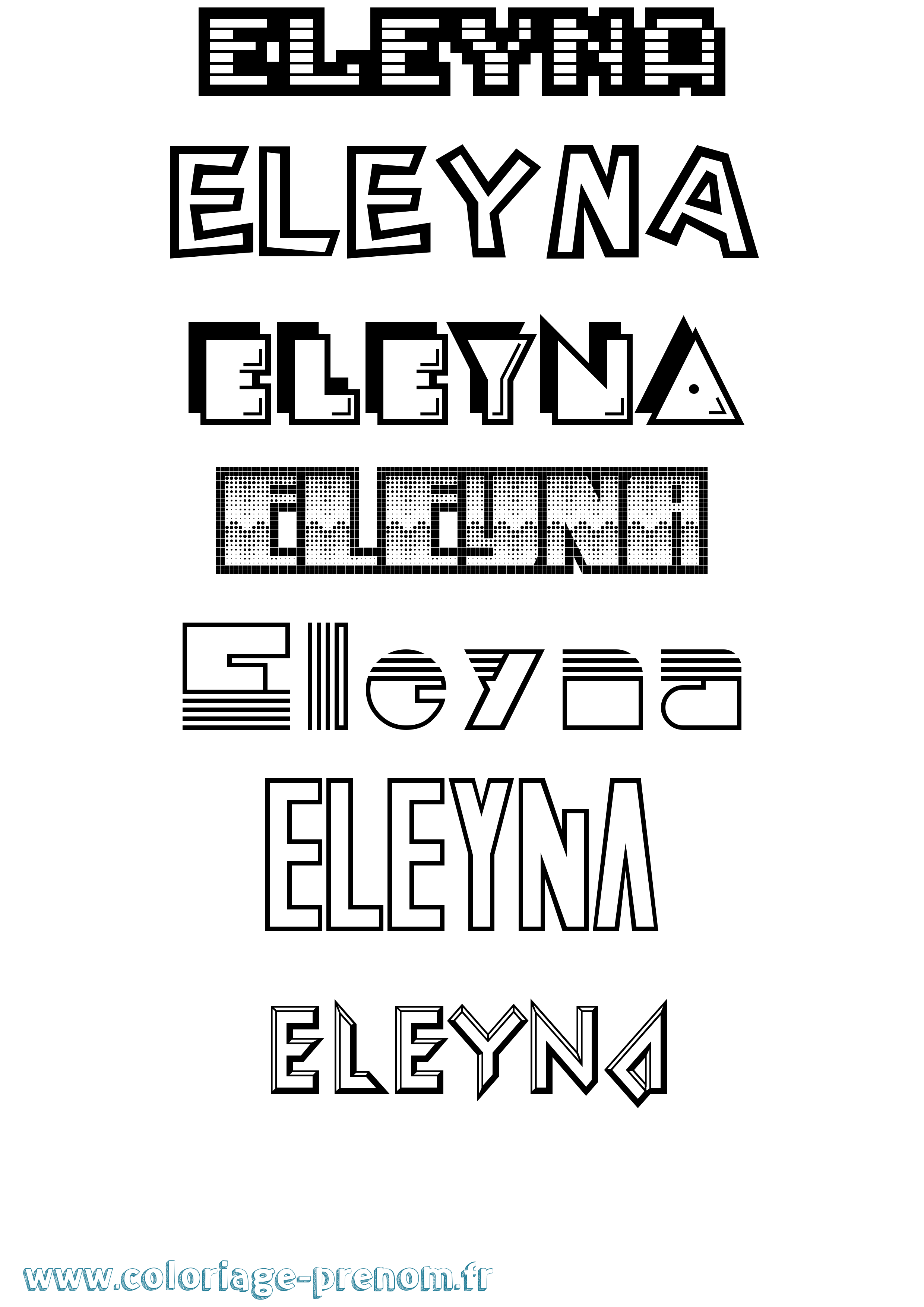 Coloriage prénom Eleyna Jeux Vidéos