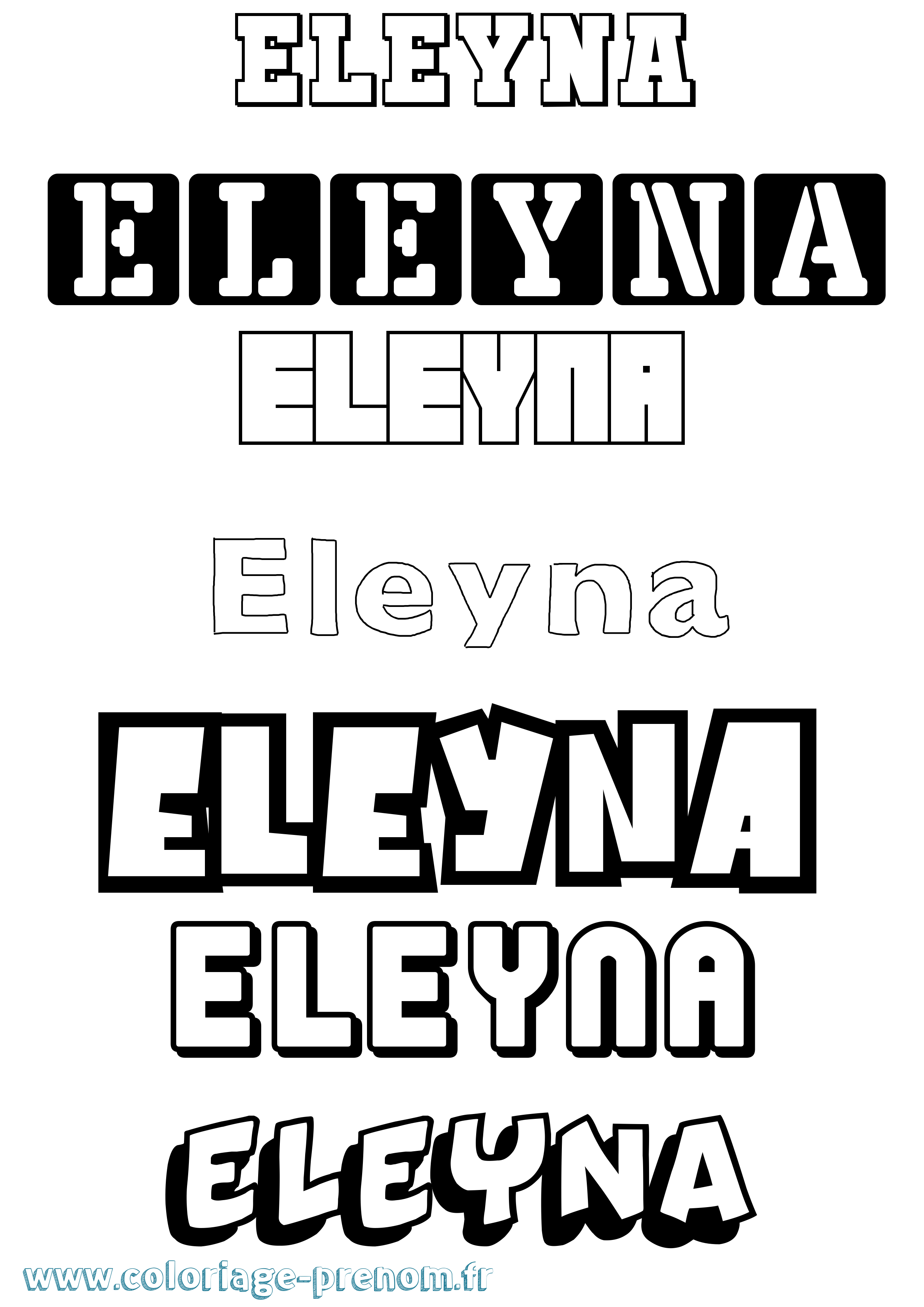 Coloriage prénom Eleyna Simple