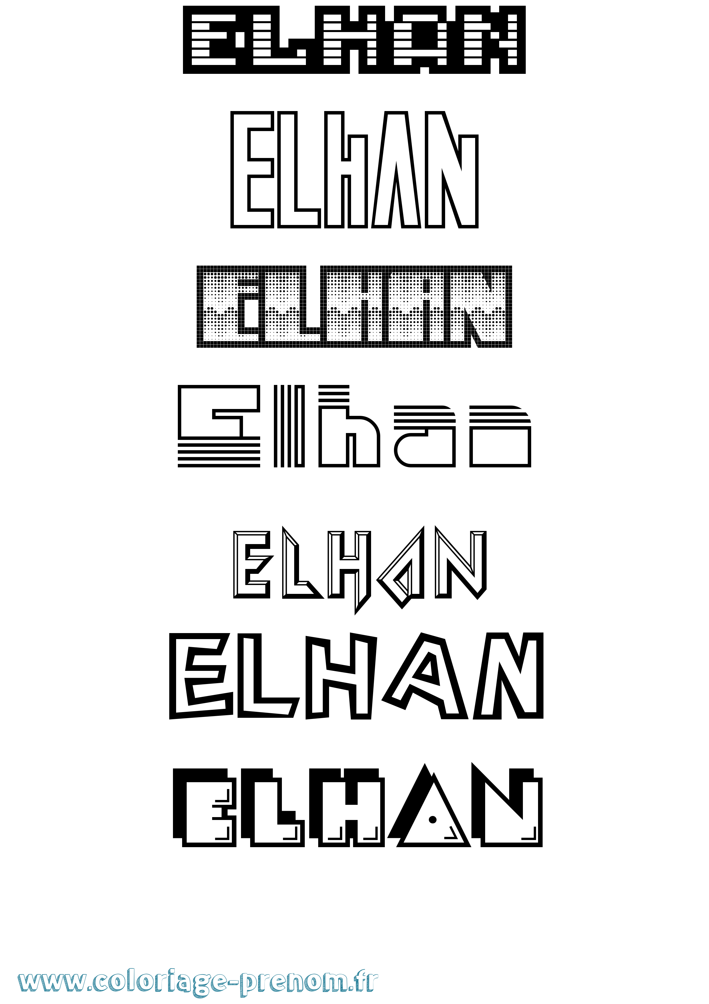 Coloriage Elhan Jeux Vidéos Coloriage prénom Elhan Jeux Vidéos