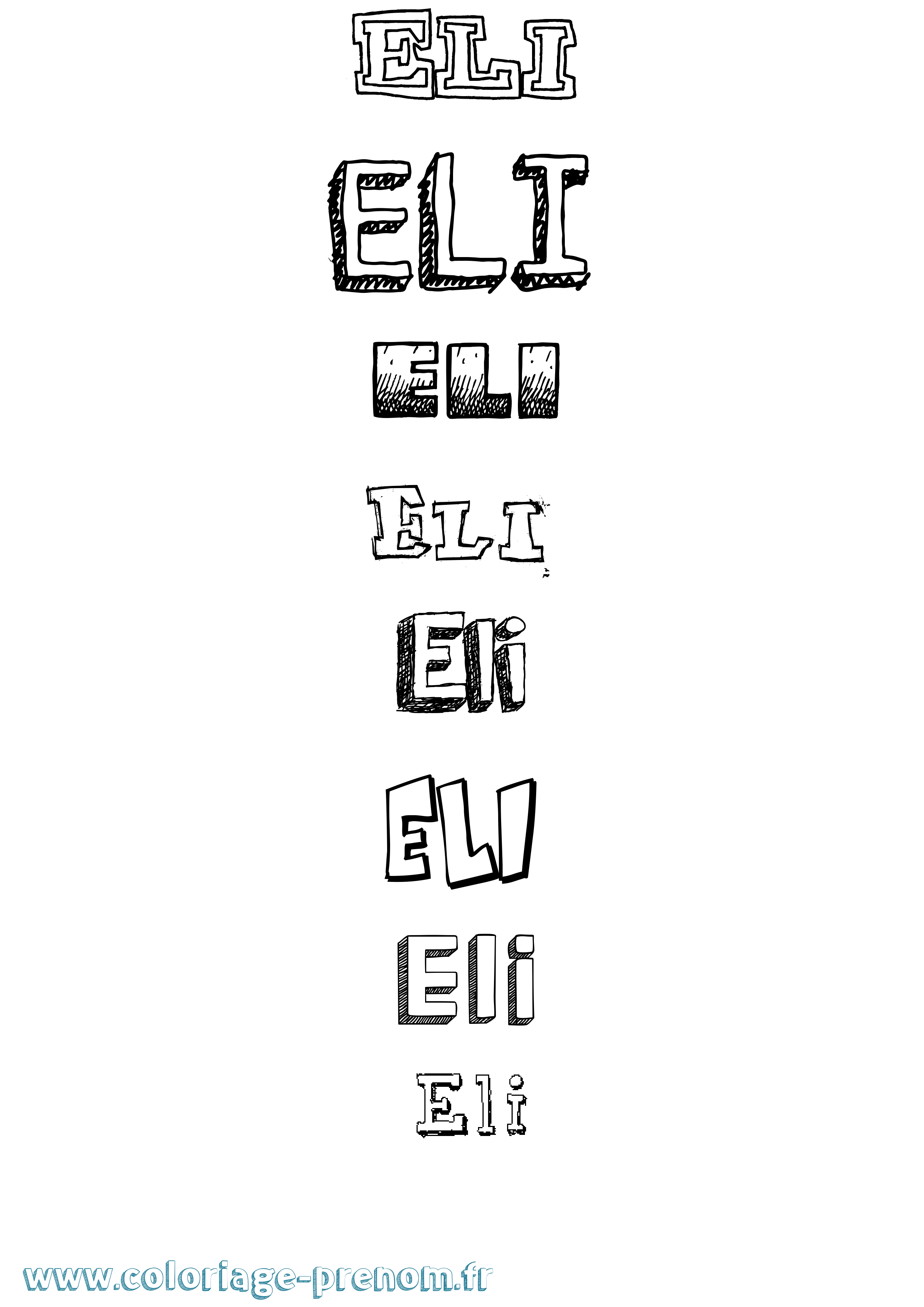 Coloriage Eli Coloriage prénom Eli