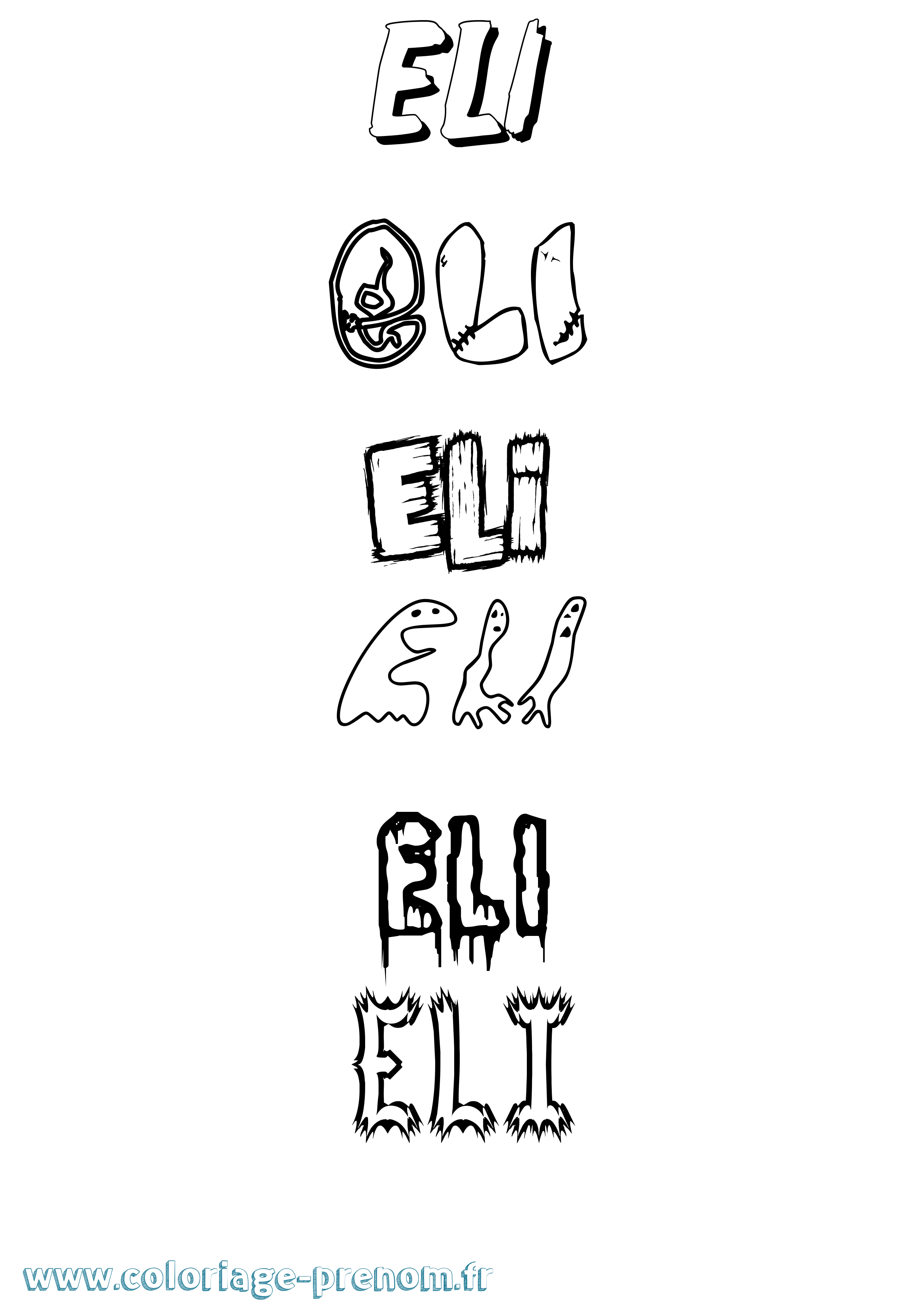 Coloriage Eli Coloriage prénom Eli