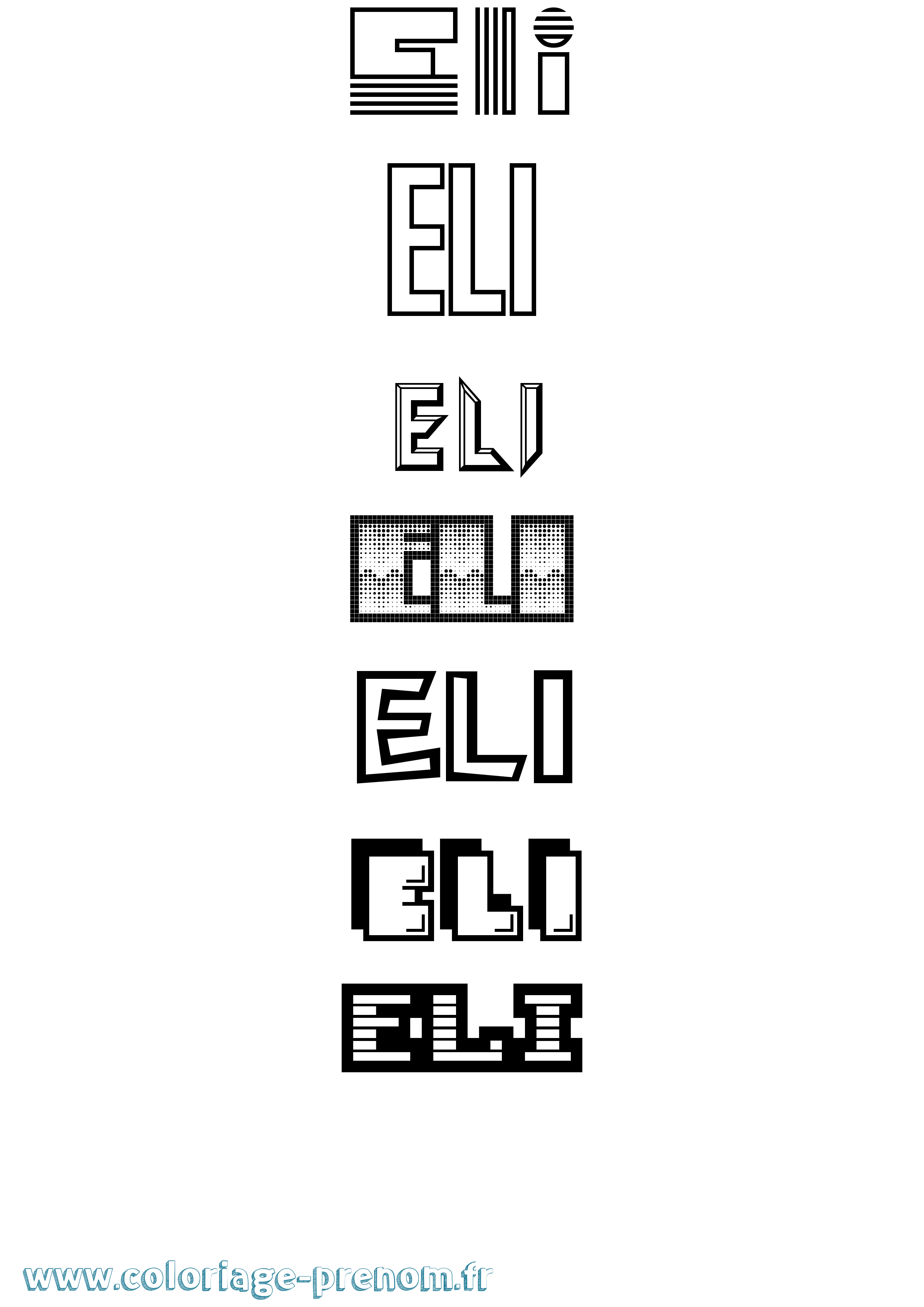 Coloriage Eli Coloriage prénom Eli