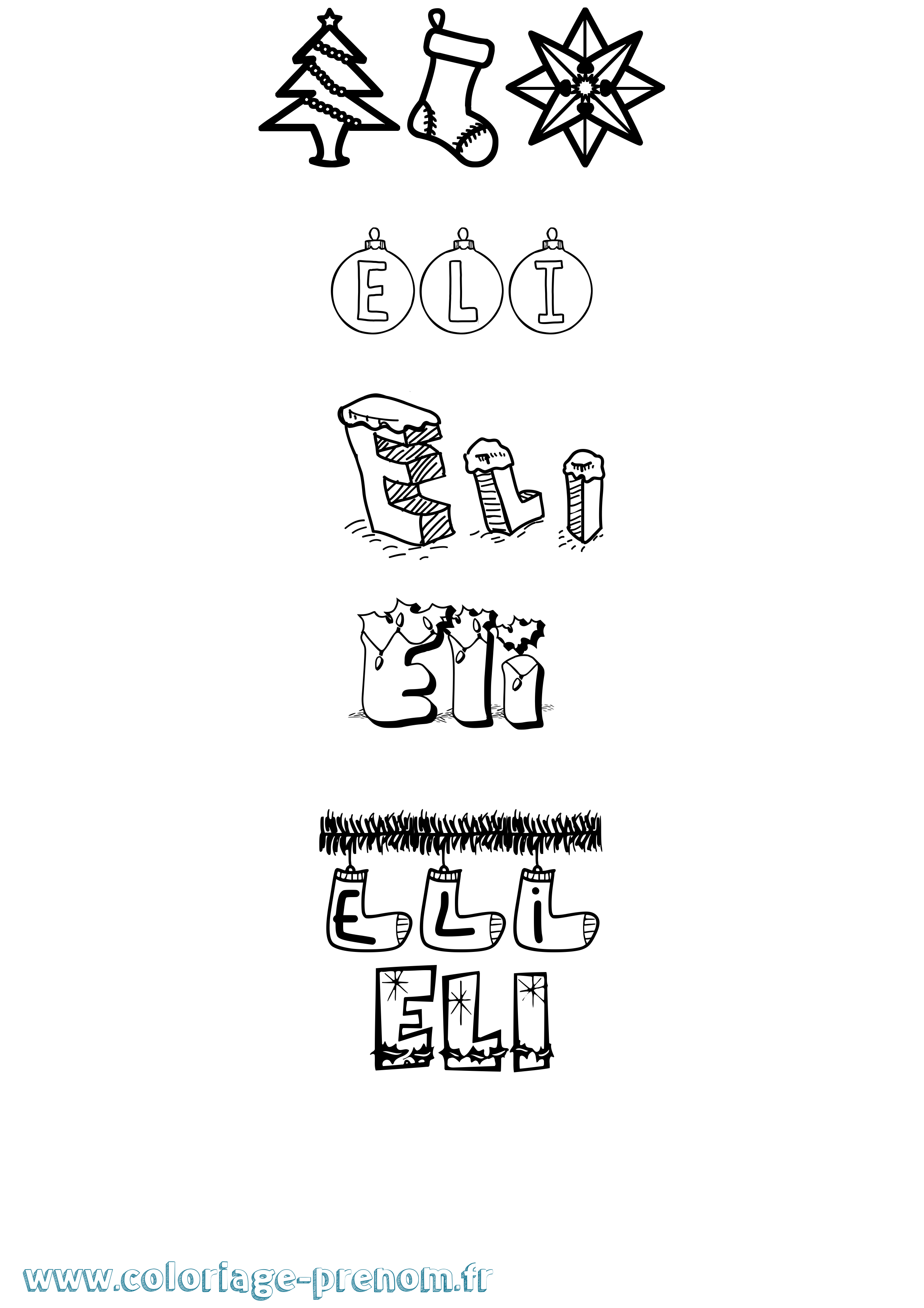 Coloriage Eli Coloriage prénom Eli
