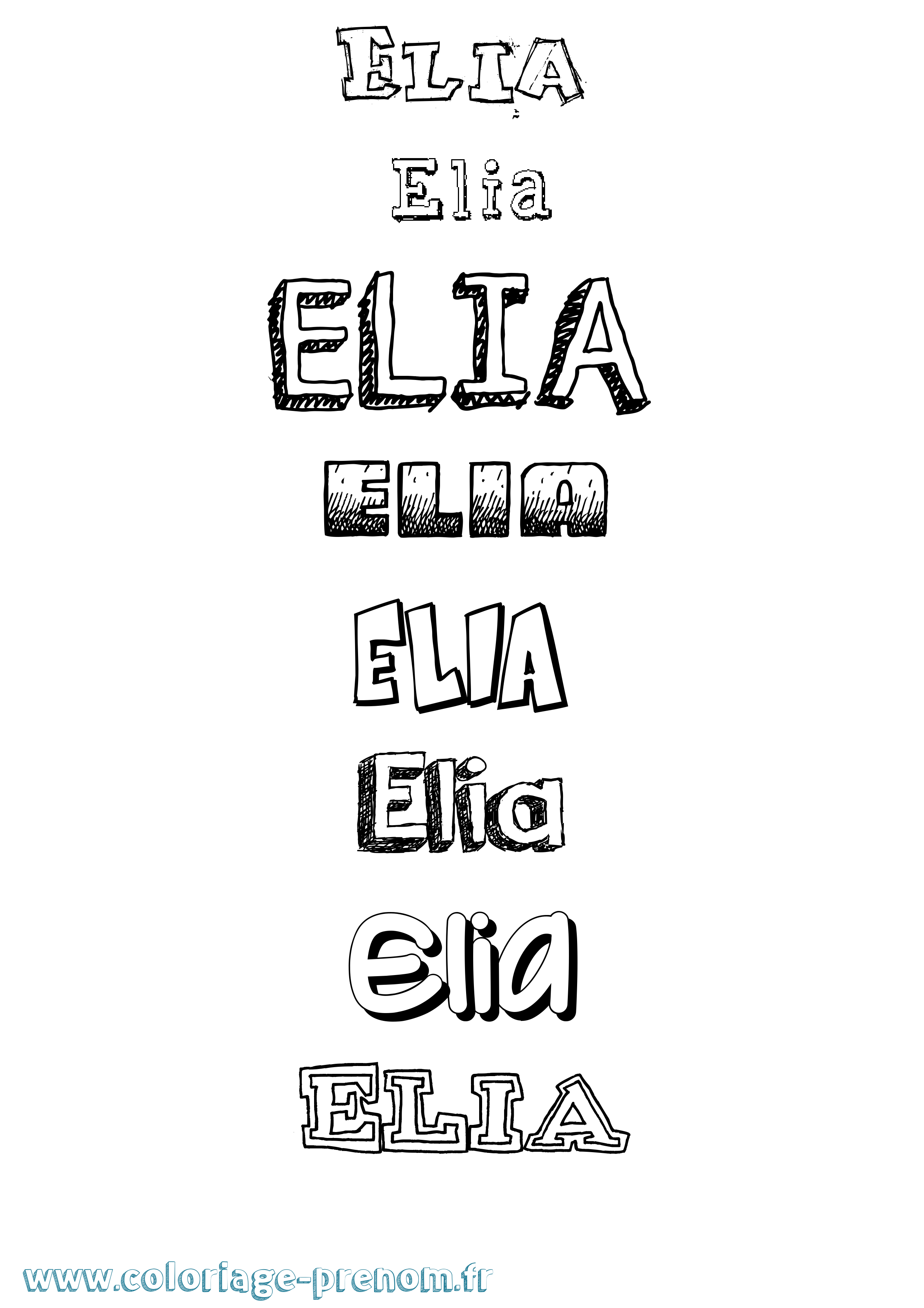 Coloriage Elia Coloriage prénom Elia