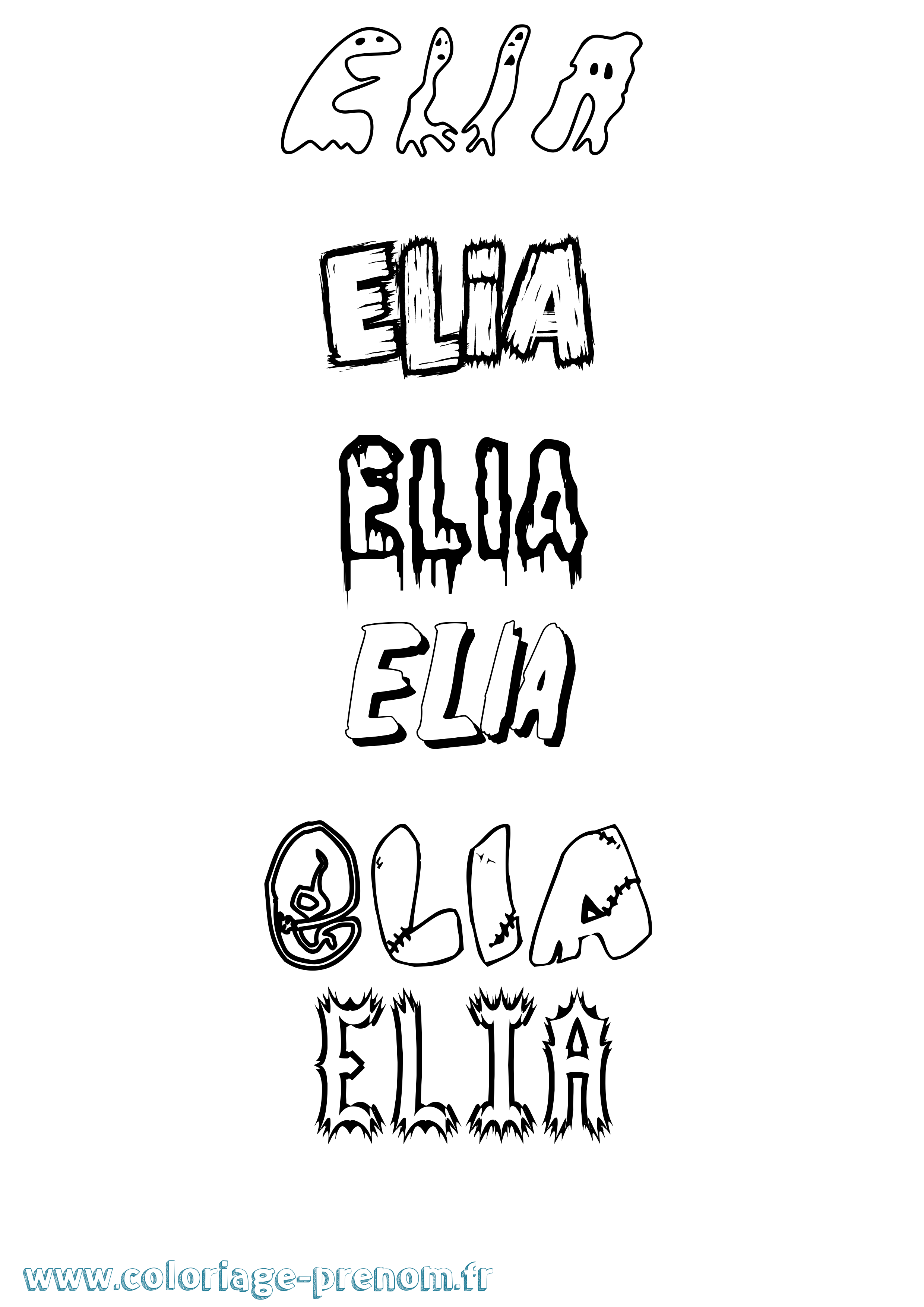Coloriage prénom Elia Frisson