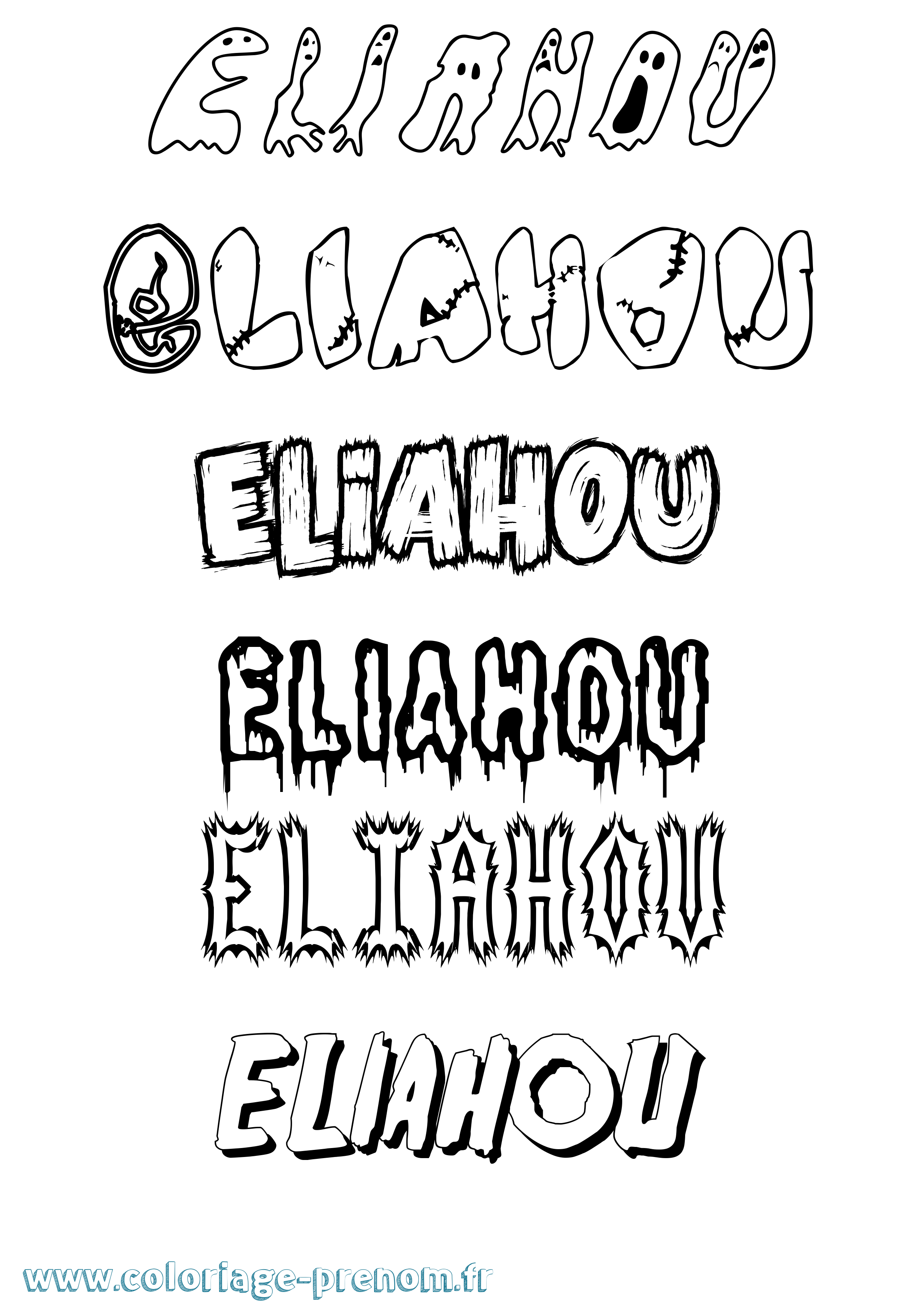 Coloriage Eliahou Coloriage prénom Eliahou