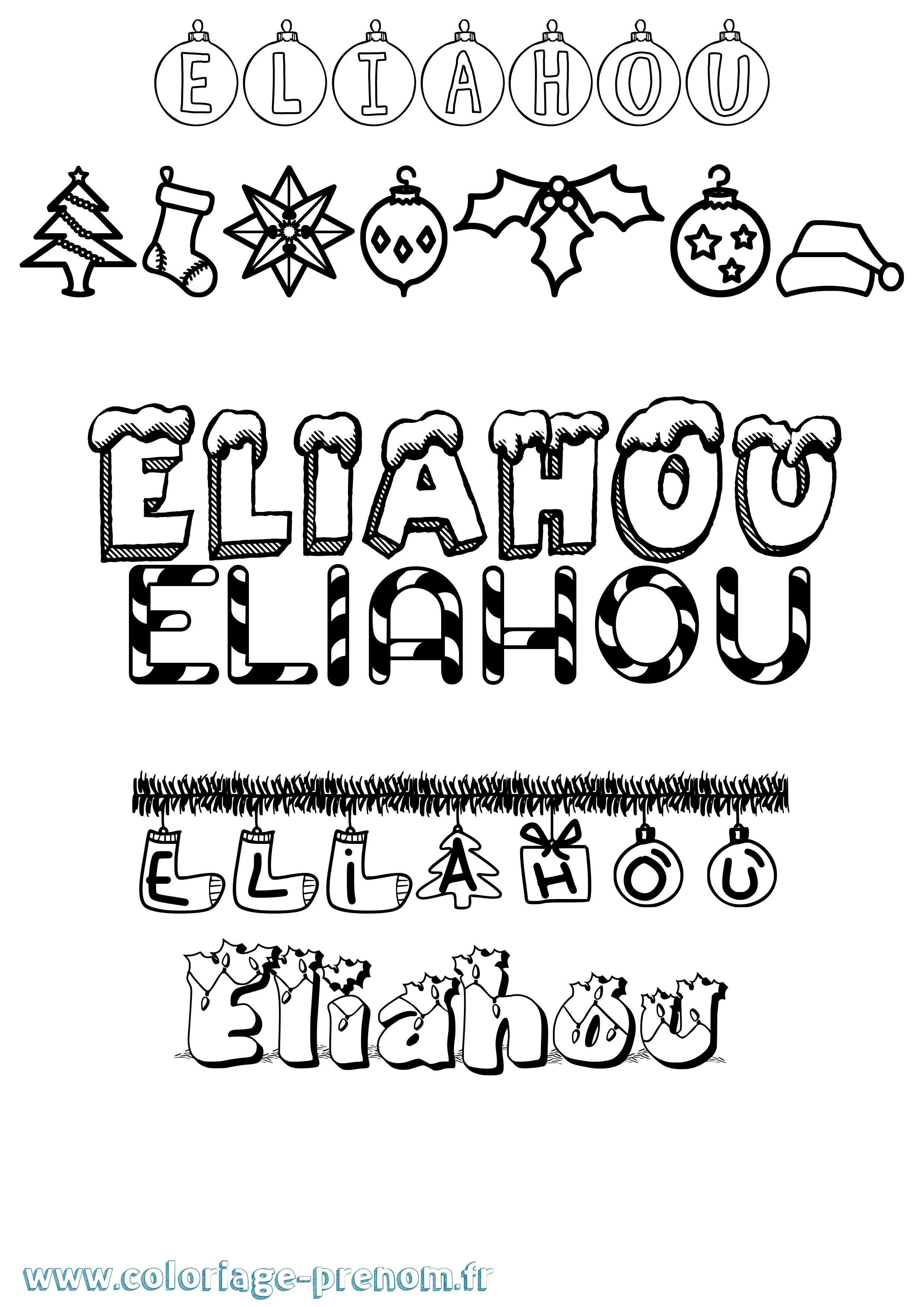 Coloriage Eliahou Coloriage prénom Eliahou