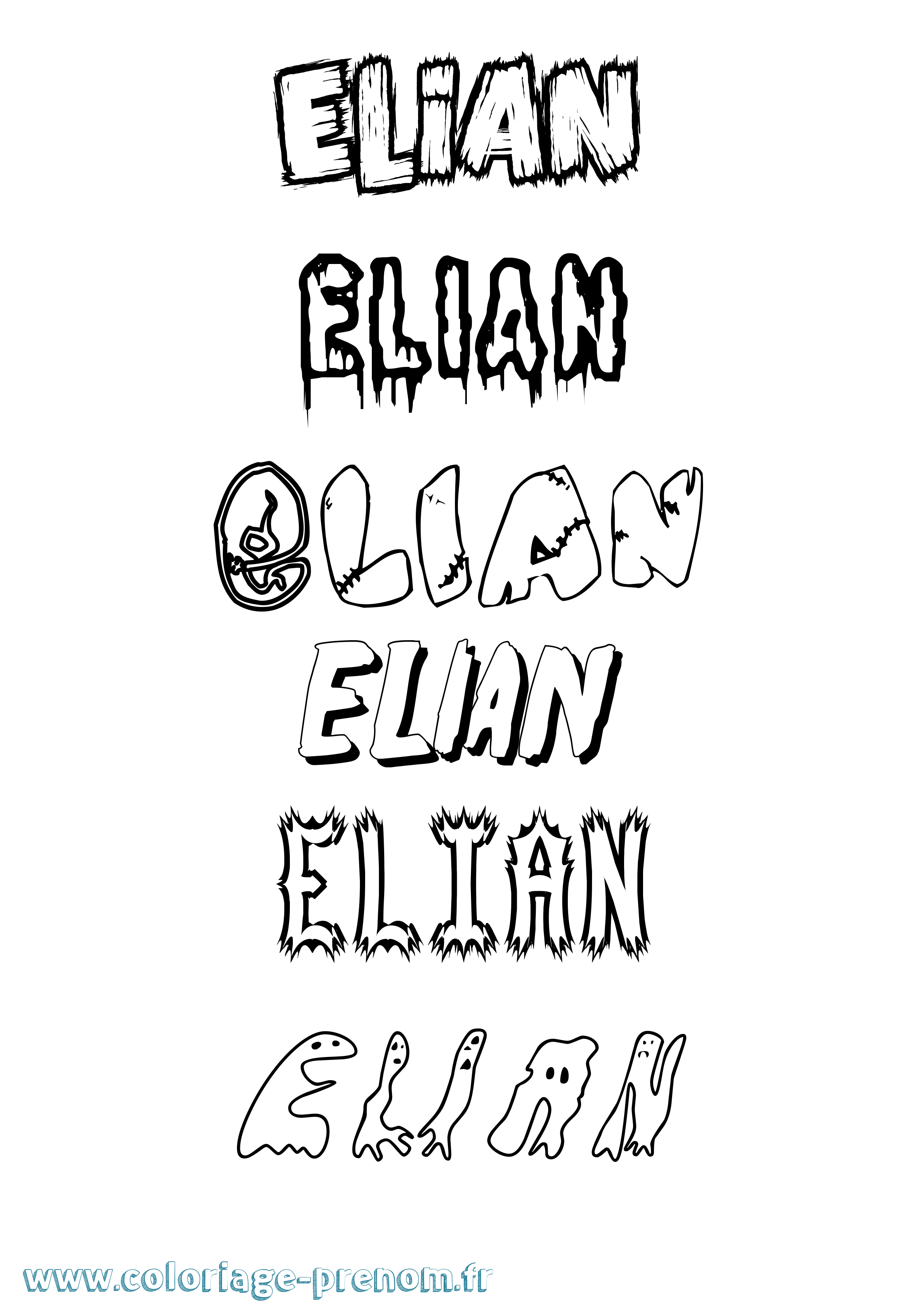 Coloriage Elian Coloriage prénom Elian