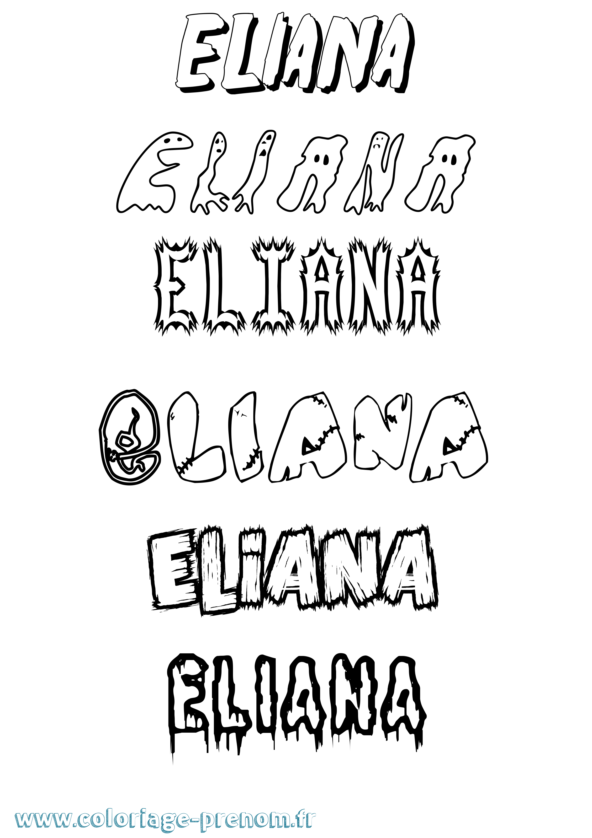 Coloriage prénom Eliana