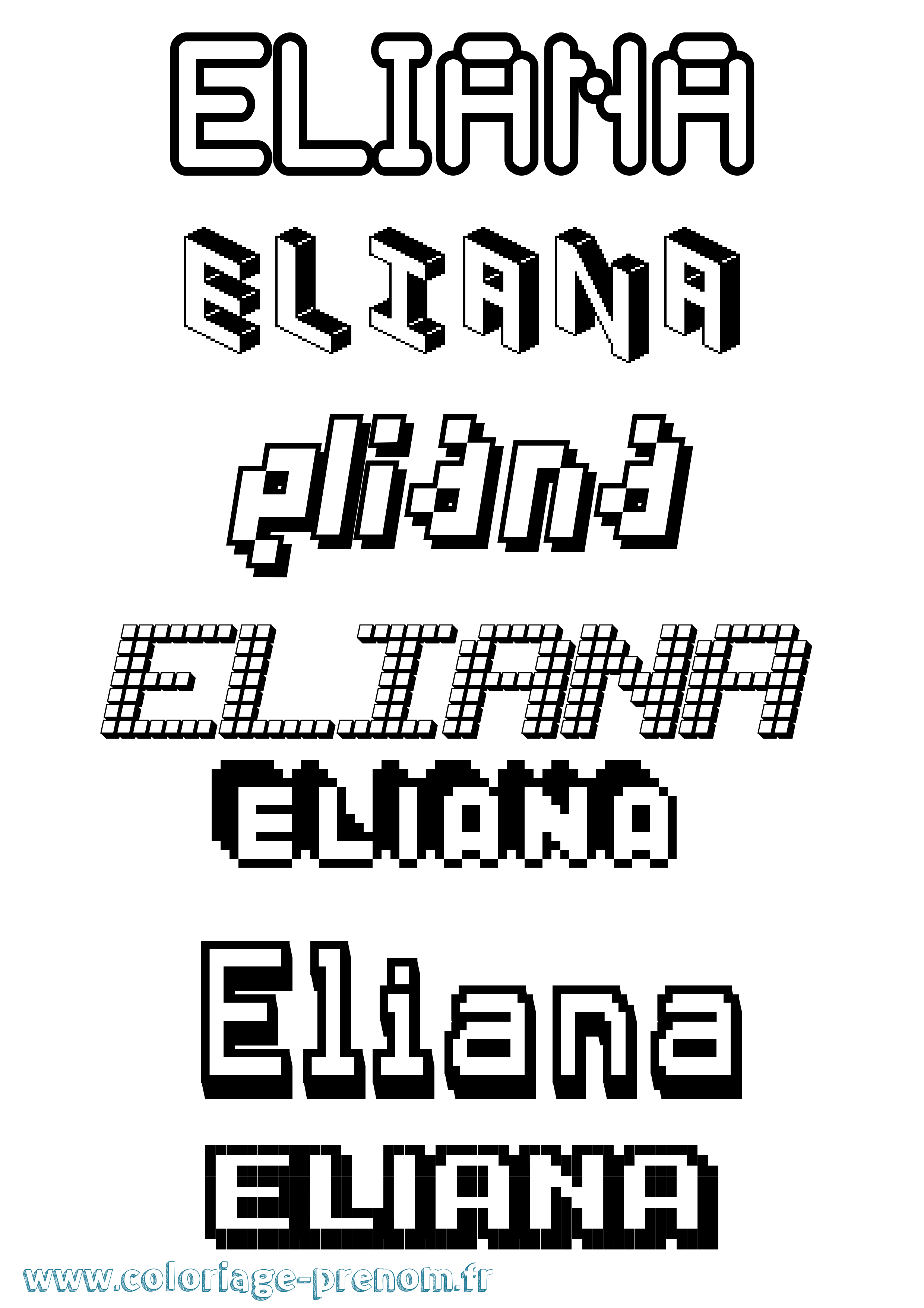 Coloriage prénom Eliana